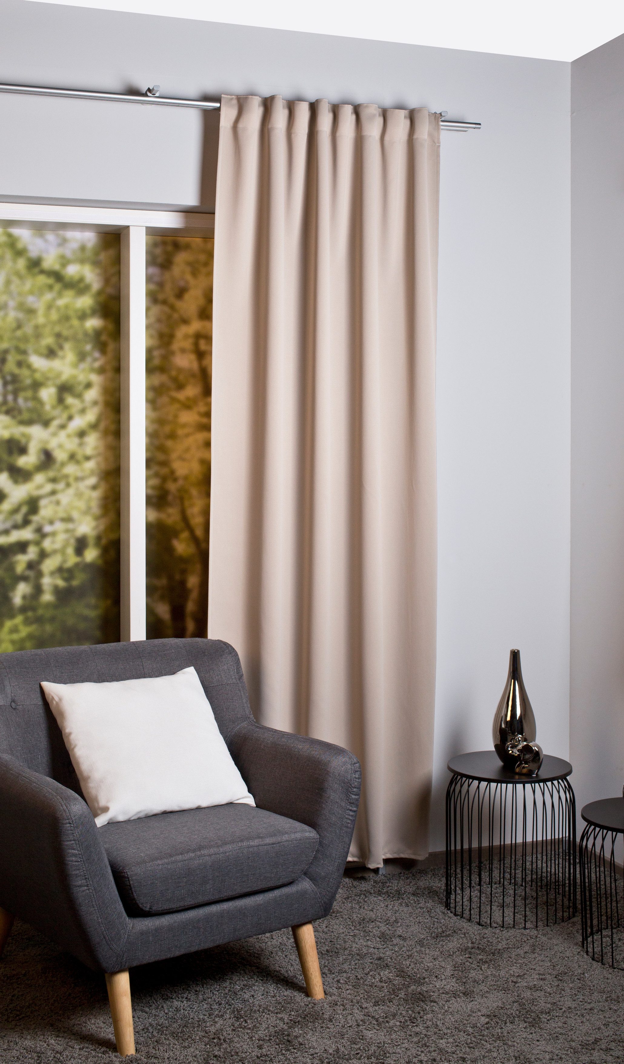 Home Basics Verdunkelungsvorhang BLACKY (1 St), Multifunktionsband, verdunkelnd, Verdunklungsschal, Multifunktionsband, Uni