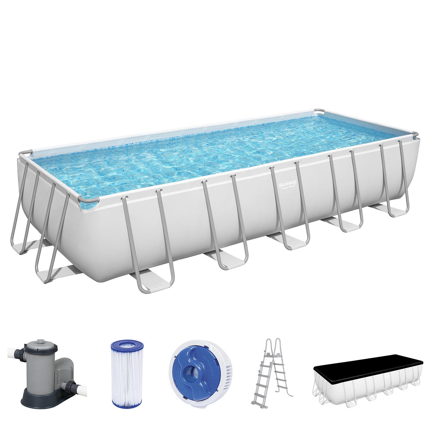 Bestway Framepool Power Steel™ Frame Pool Komplett-Set mit Filterpumpe 640 x 274 x 132