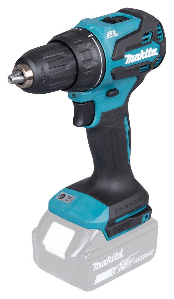 Makita Akku-Bohrschrauber »DDF490Z« 18V, ohne Akku und Ladegerät, (0-1.900 min⁻¹, 13 mm), Leistungsstarker & bürstenloser Bohrschrauber mit 65 Nm Drehmoment