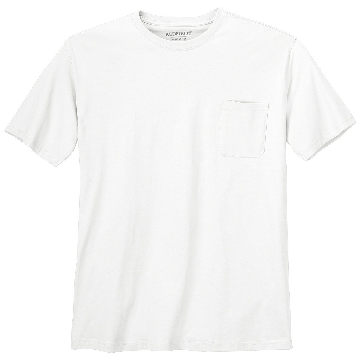 Basic Redfield T-Shirt weiß Übergrößen Jerry Brusttasche Rundhalsshirt redfield Rundhals