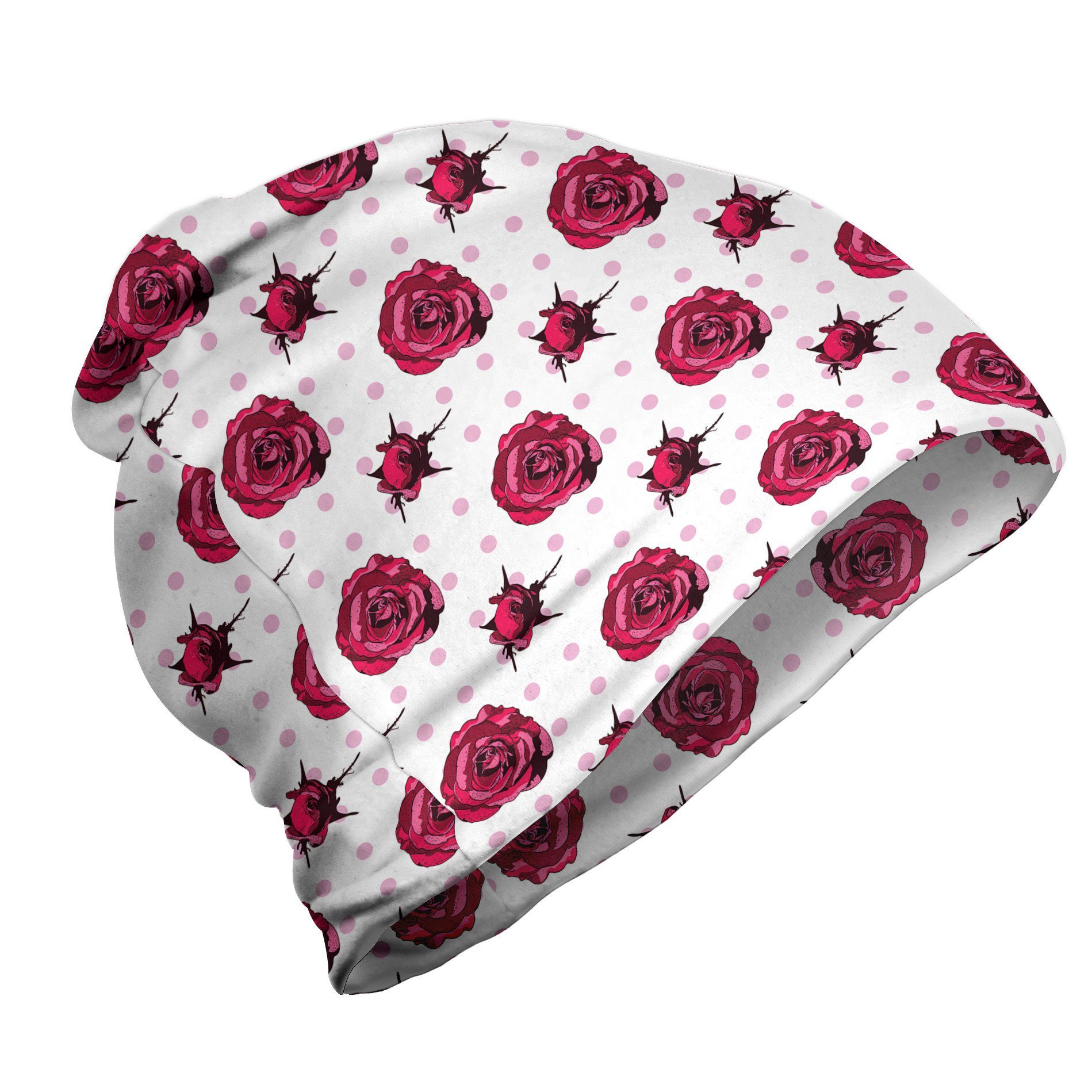 Abakuhaus Beanie Wandern im Freien Vintage Rose Tupfen Blumen