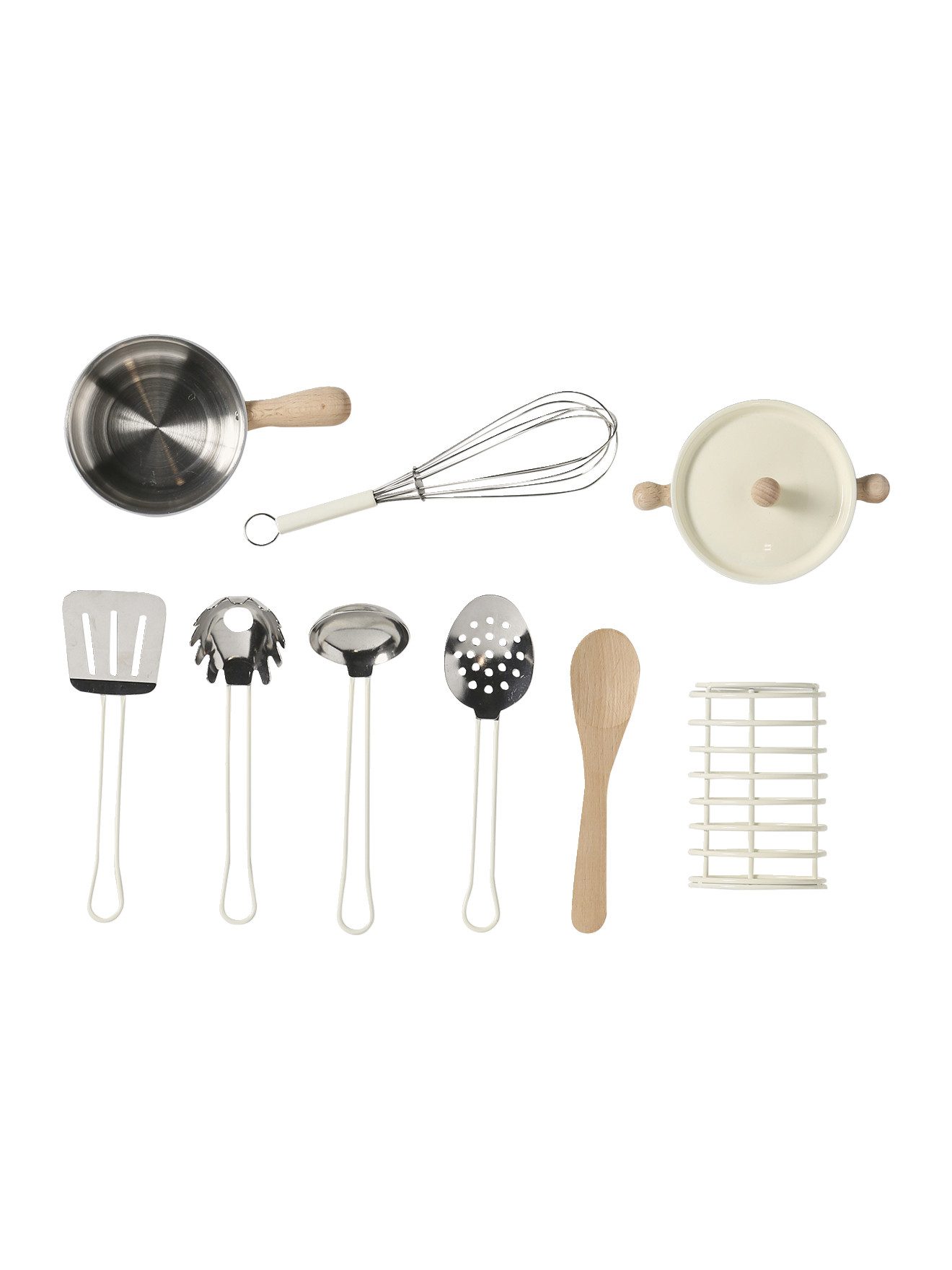 vertbaudet Spielküche Kinder Küchen-Utensilien aus Metall und Holz FSC® Metall