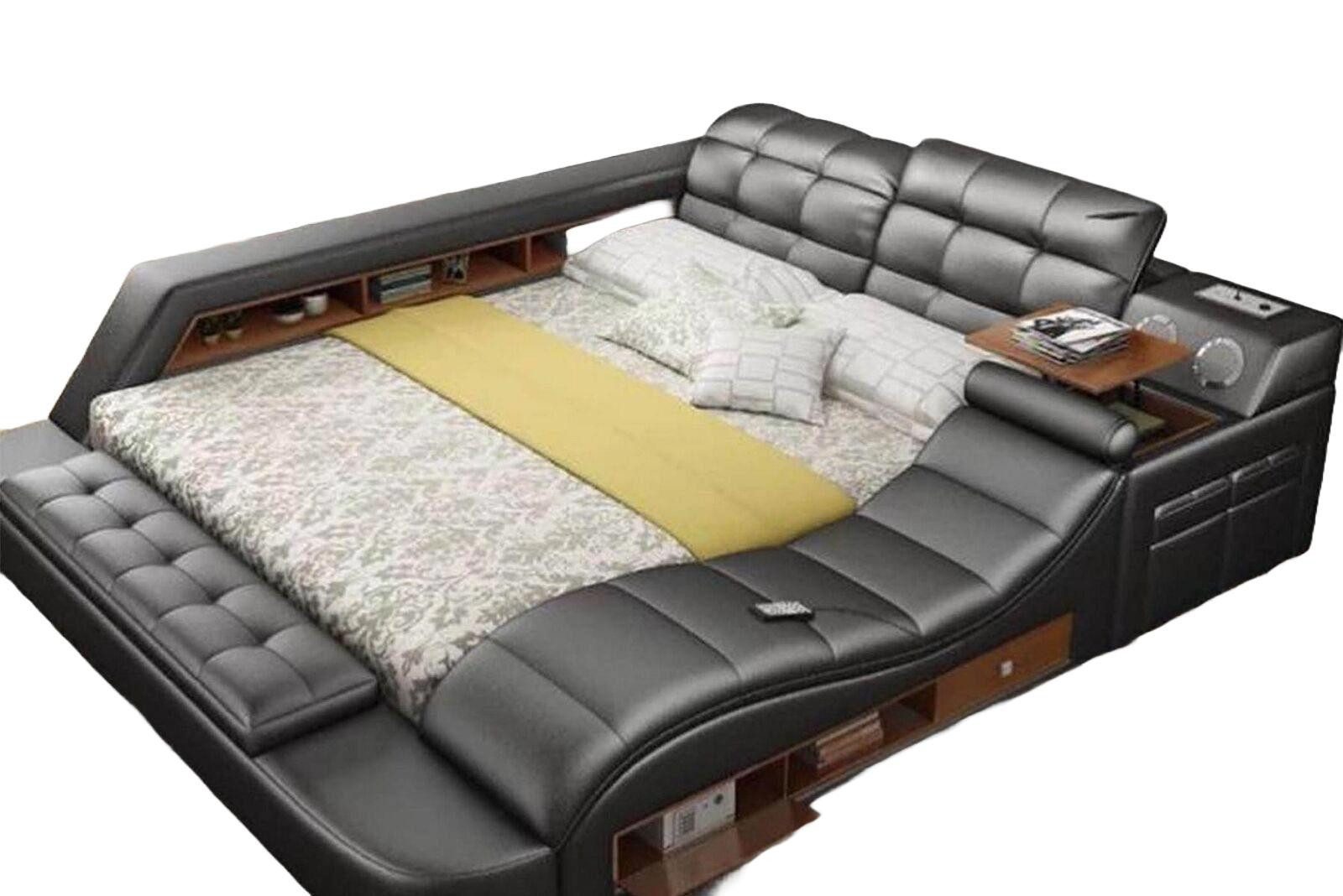 JVmoebel Multimediabett Chesterfield Doppelbett im Luxus Design mit Multifunktionalität (1-tlg., 1x Bett ohne Couchtisch), Made in Europa