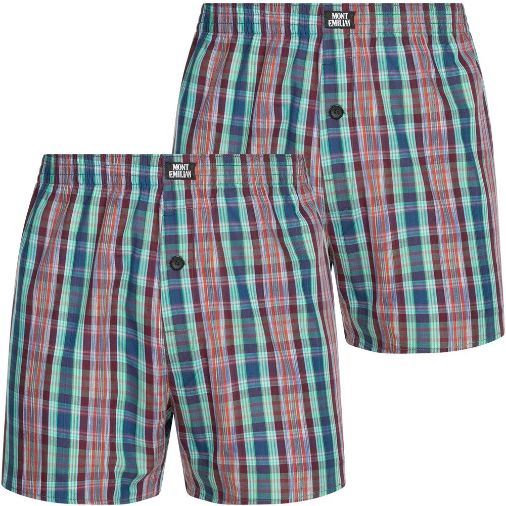 MONT EMILIAN Retro Boxer MONT EMILIAN Herren American Боксерские мужские трусы, боксерки 2er-Pack (Set besteht aus zwei American Боксерские мужские трусы, боксерки) American Style, im klassischen Karodesign