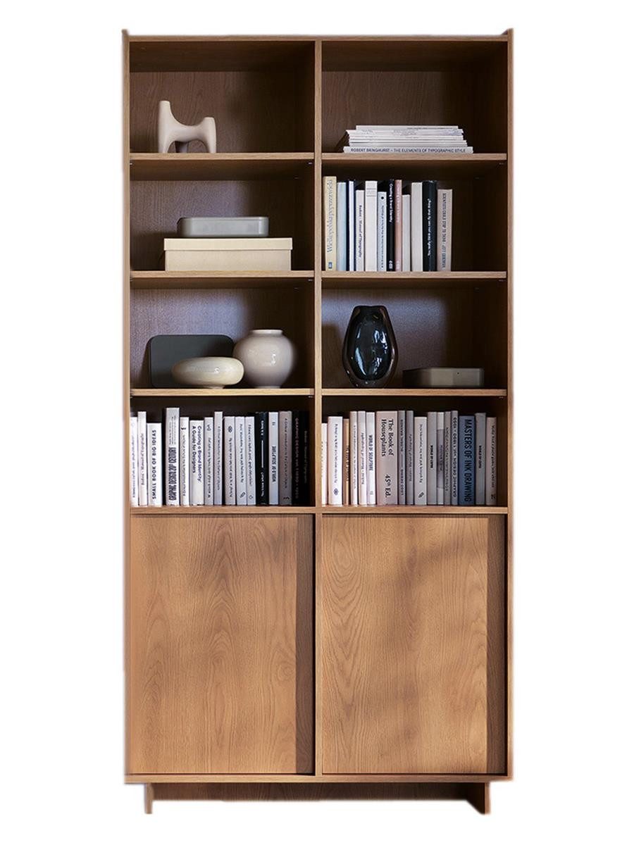Compleo Bücherregal mit 2 Türen, Japandi Design, Eiche Karamell KELLOS
