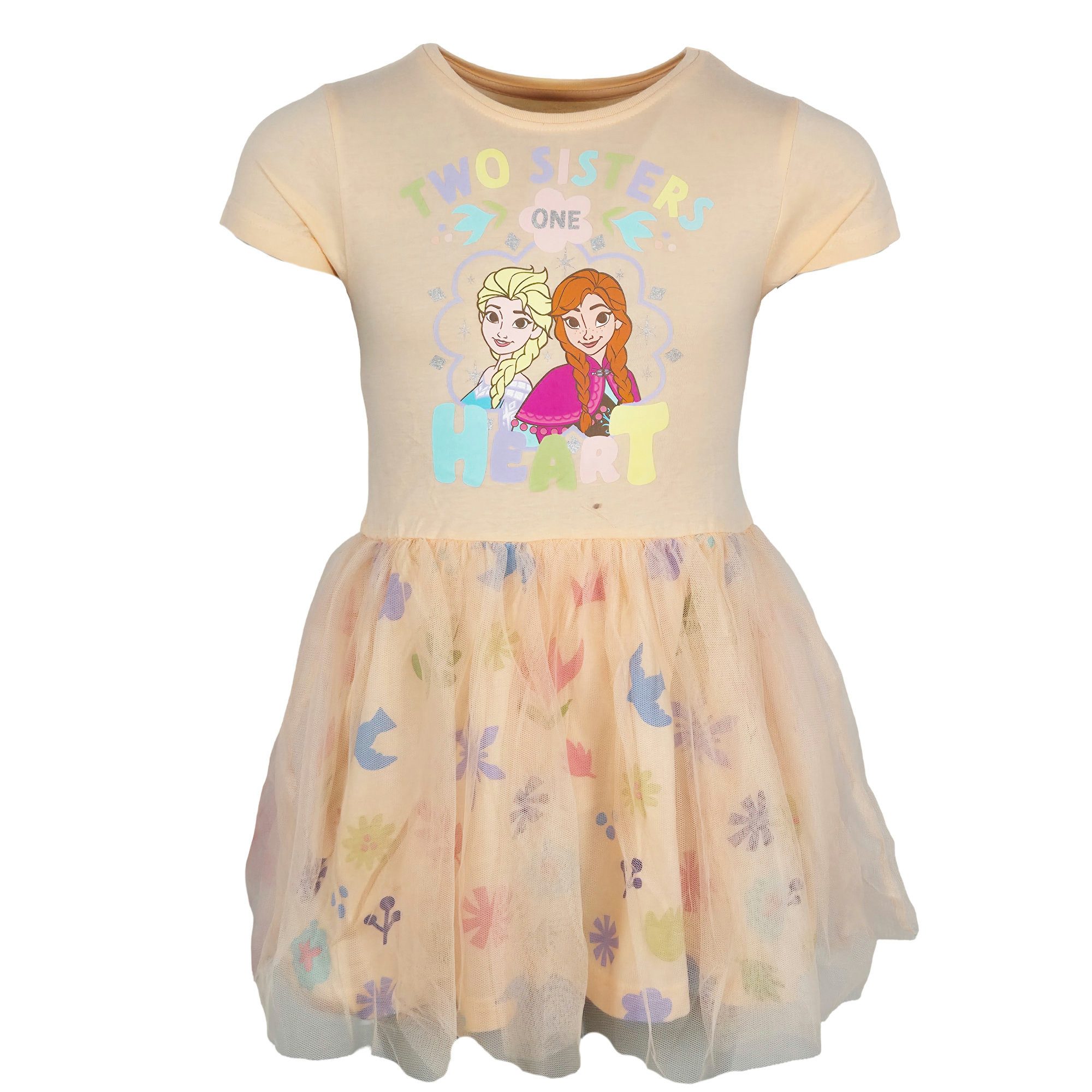Disney Tüllkleid Disney Die Eiskönigin Elsa Anna Kinder Mädchen Sommerkleid Kleid 100% Baumwolle, Gr. 92 bis 128