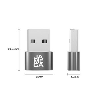 JAMEGA USB-A Stecker zu USB-C Adapter Buchse 2.0 Handy Laptop Konverter USB-Adapter