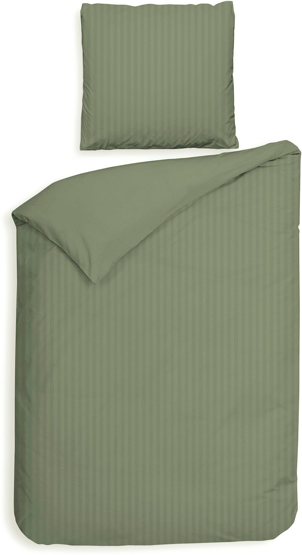 Heckett and Lane Bettwäsche Banda, Mako-Satin, 2 teilig, hochwertiges Mako-Satin, Streifen Satin, Bettwäsche ab 135x200 cm.