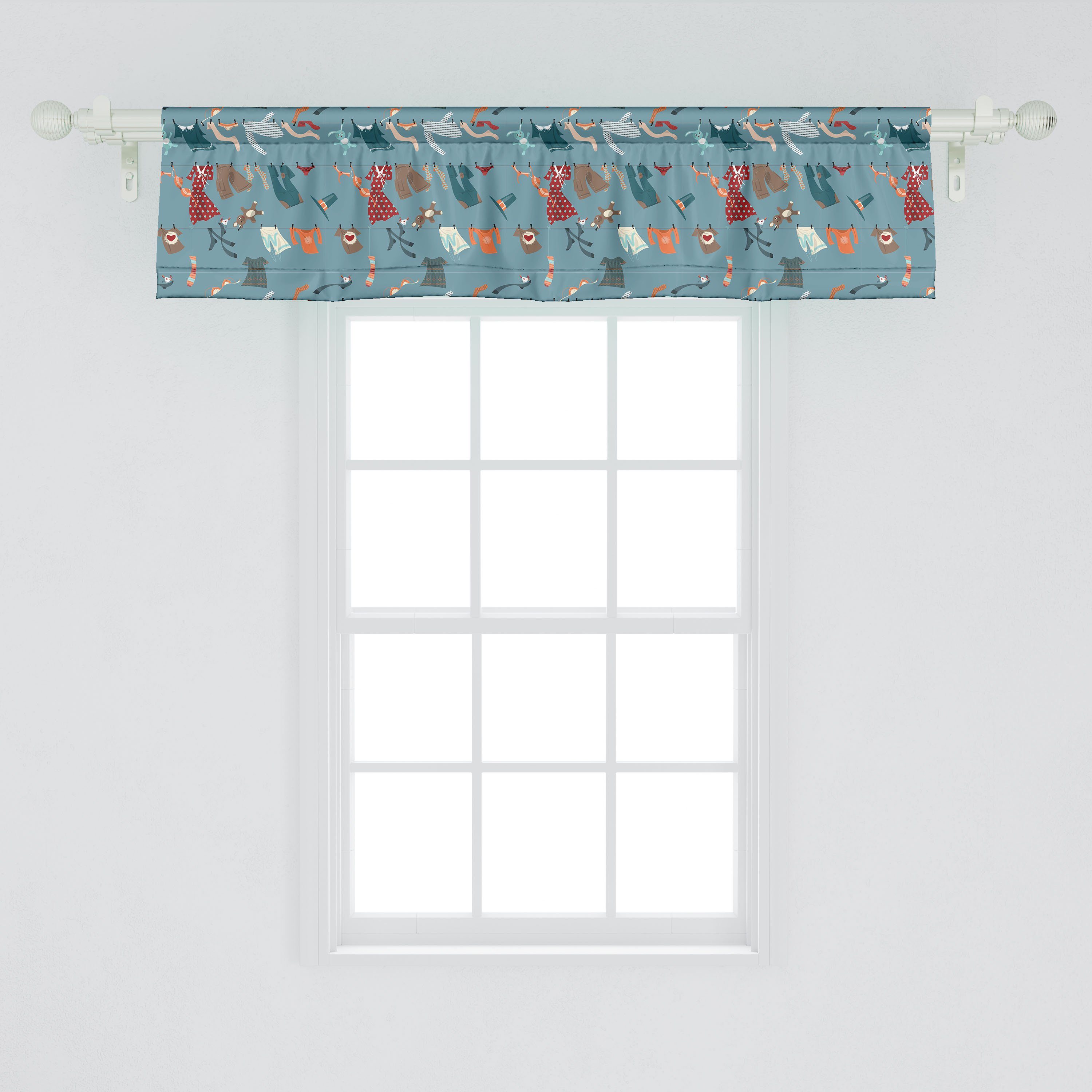 Scheibengardine Vorhang Volant für Küche Dekor Frauen Microfaser, Stangentasche, Abakuhaus, mit Schlafzimmer Trocknen Kleidung Männer Mode