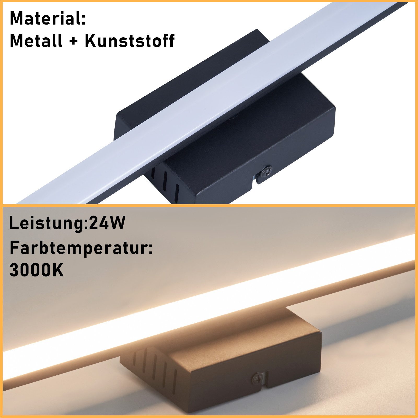 Nettlife LED Wandleuchte Innen Schwarz Modern 6W 3000K Flur Wandbeleuchtung günstig online kaufen