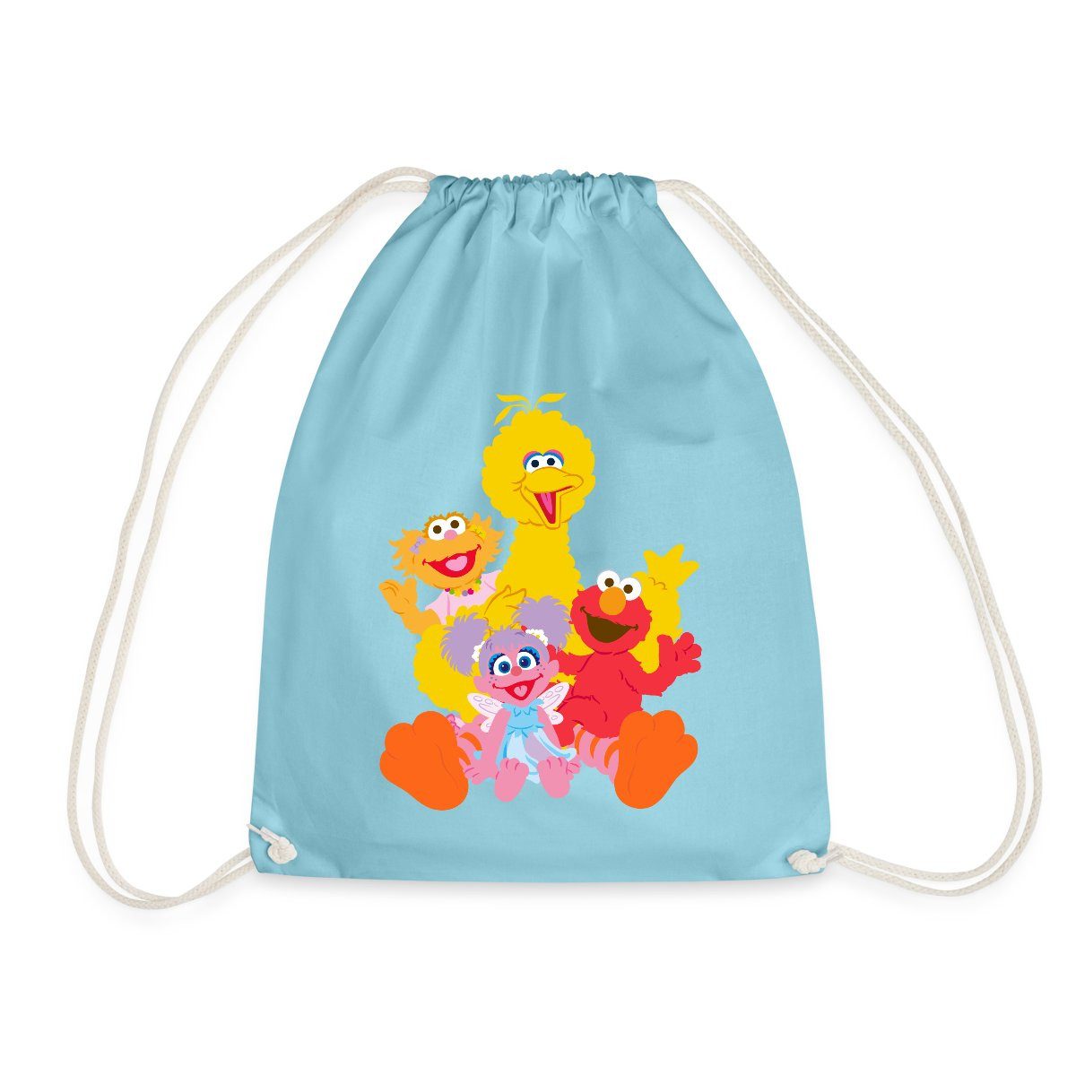 Turnbeutel Sesamstraße Bibo, Elmo, Sina, Abby Cadabby Turnbeutel