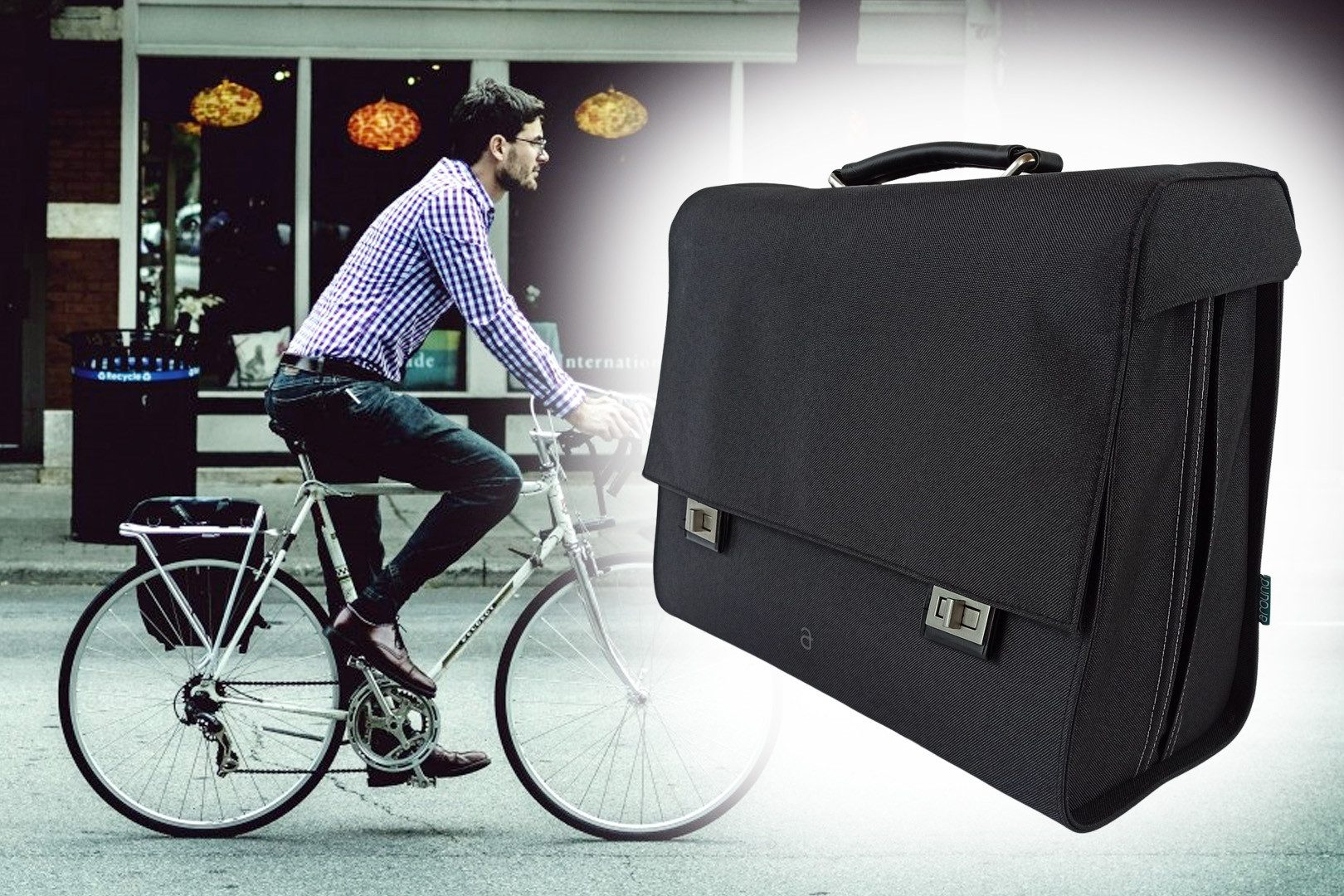 Bisomo GmbH Fahrradtasche Business Fahrradtasche 22L Laptoptasche 16 Zoll Seitentasche Fahrrad
