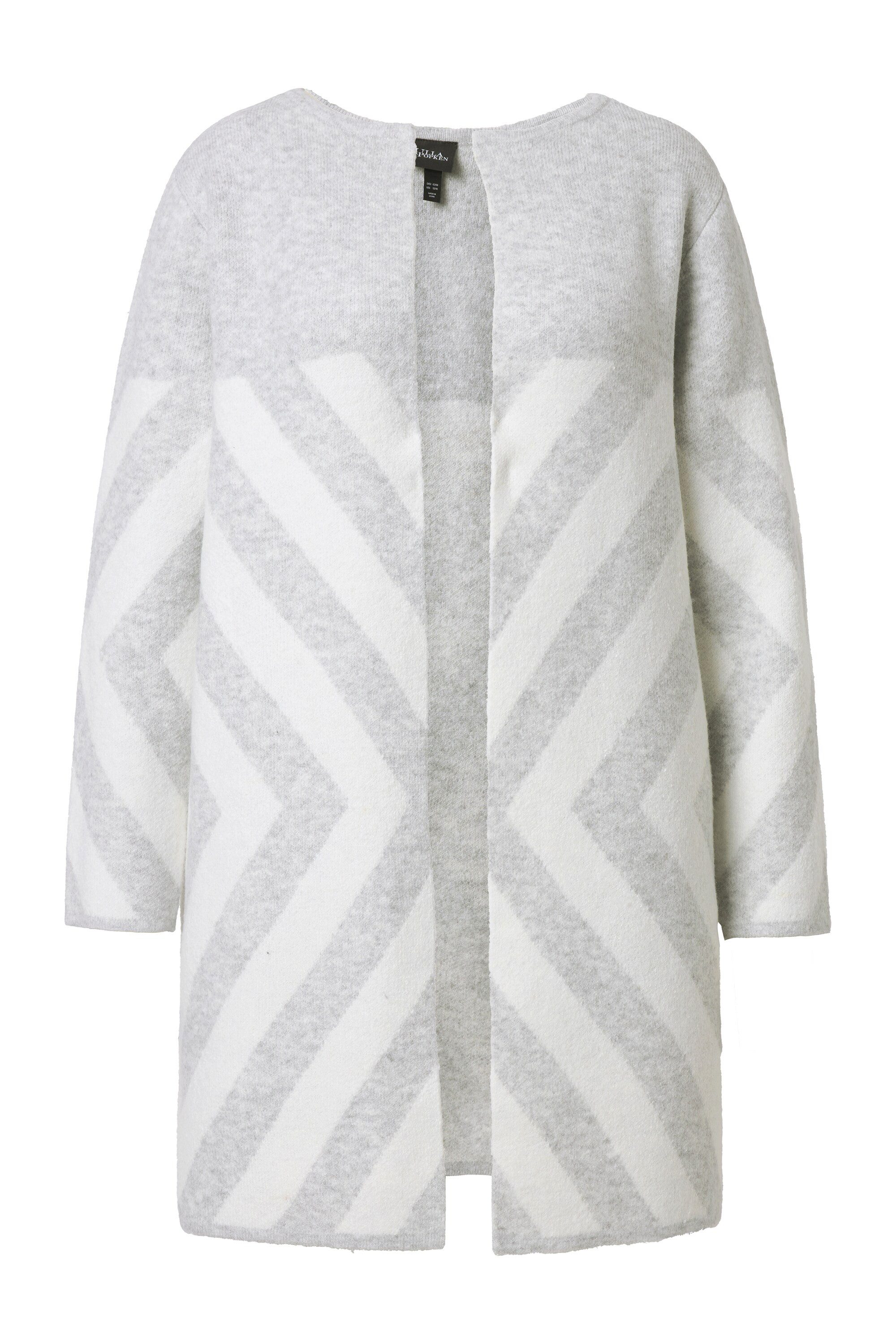 Ulla Popken Strickjacke Strickjacke Streifen ohne Verschluss Rundhals günstig online kaufen