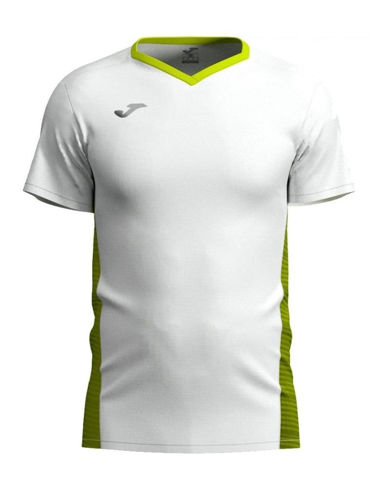 Joma T-Shirt Camiseta Manga Corta Court (V-Ausschnitt) sweiss/grün Herren
