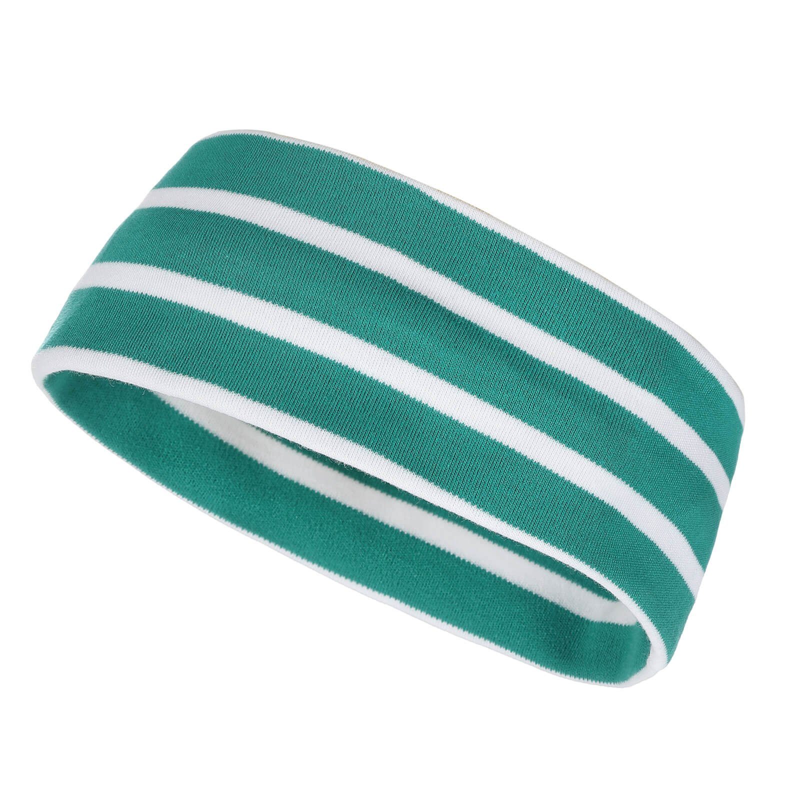 modAS Stirnband Unisex Kopfband Maritim für Kinder und Erwachsene zweilagig Baumwolle (63) smaragd / weiß