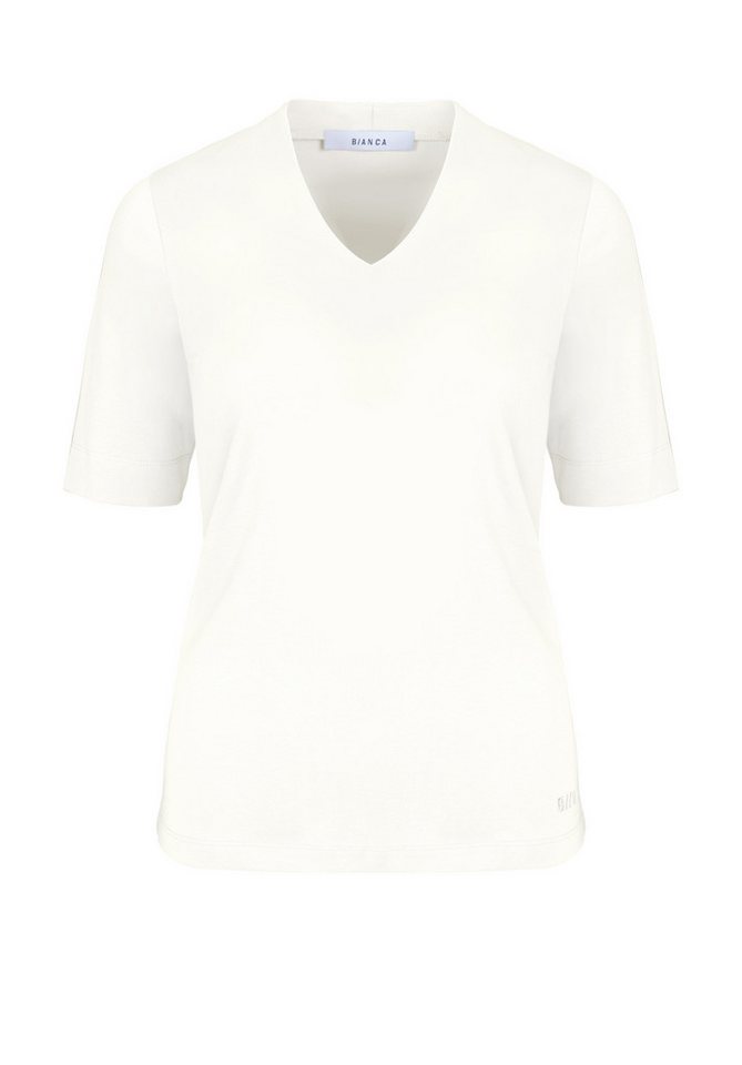 bianca Kurzarmshirt EDIRA in cleanem Look mit V-Ausschnitt