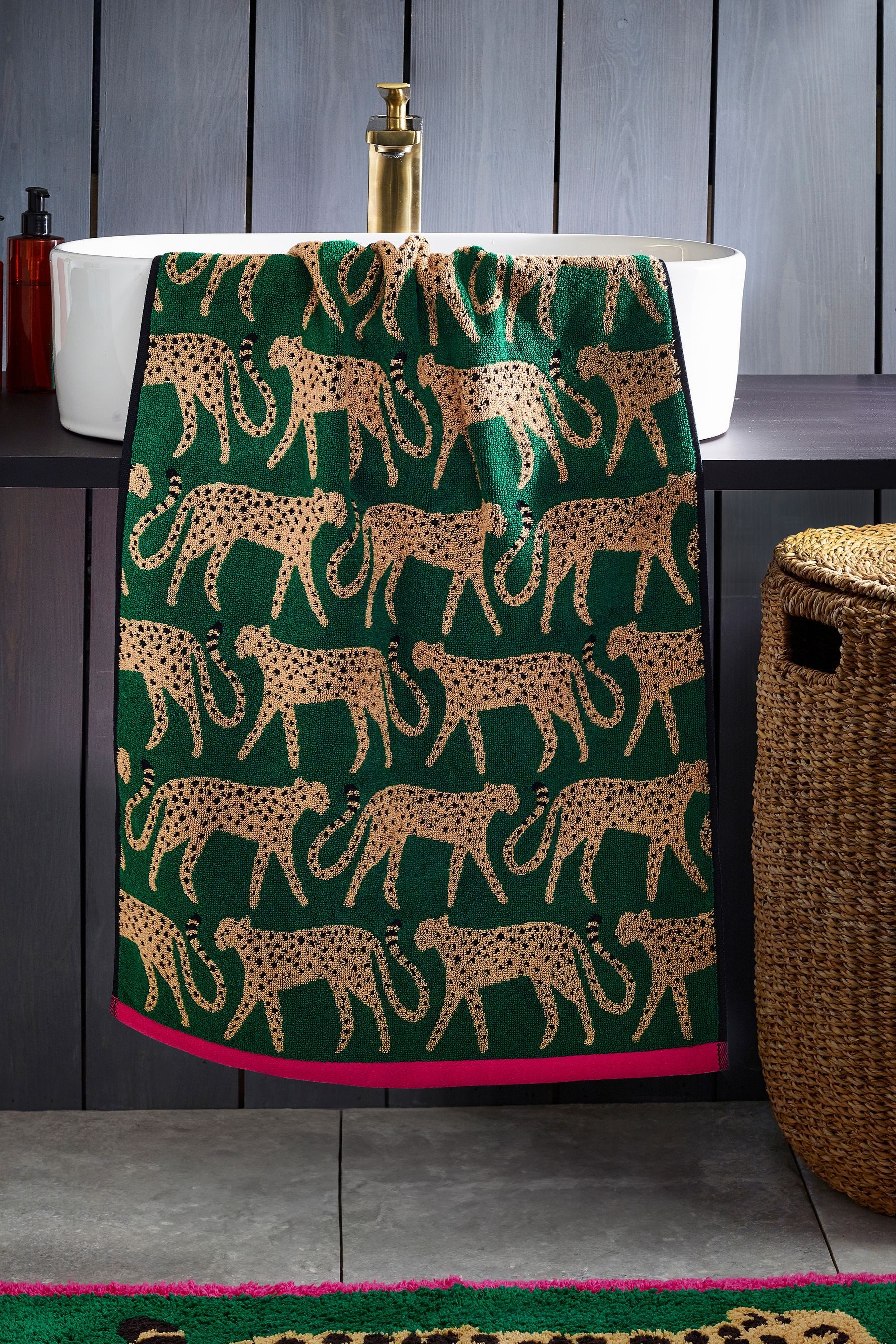 Next Handtuch Handtuch mit Gepard-Animal-Print aus Baumwolle, (1-St) günstig online kaufen