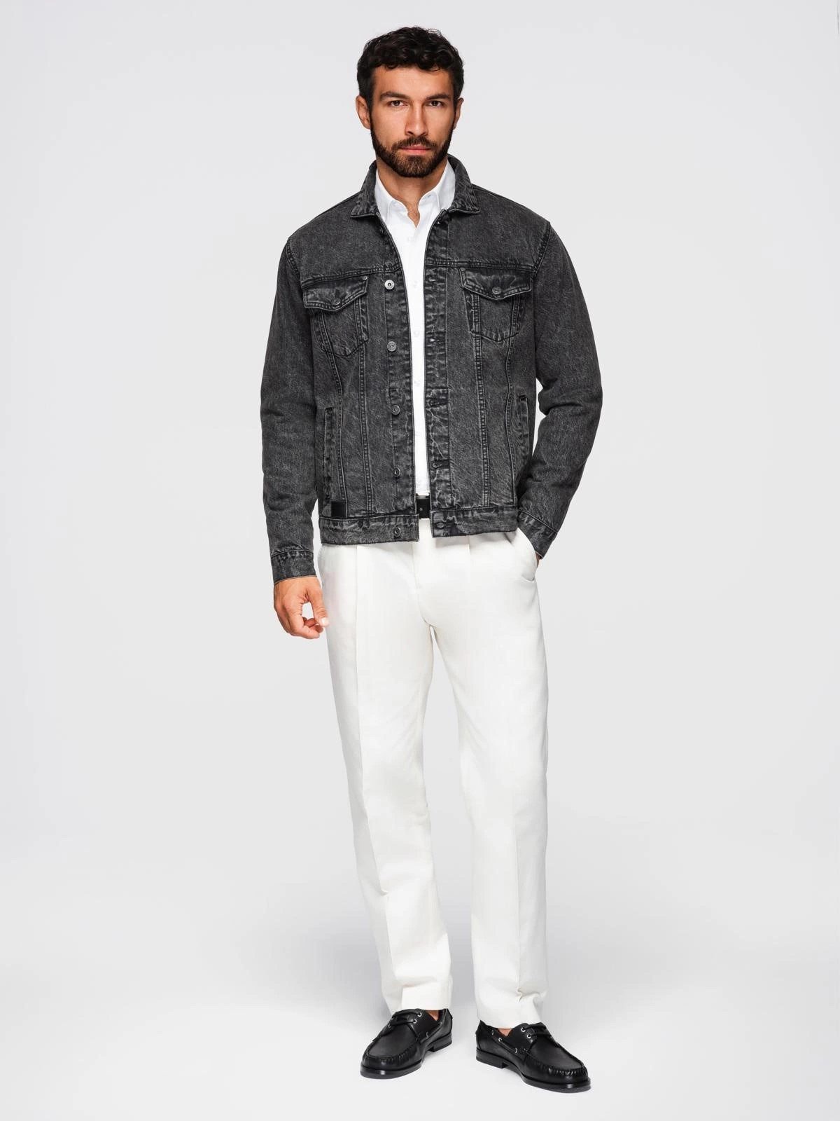 OMBRE Jeansjacke Herren-Jeansjacke mit Waschung