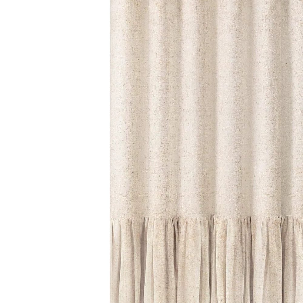 Agger Duschvorhang Shower curtains Anti schimmel Waschbar,schwer,183cm*183cm Breite 183 cm, Bauernhof-Duschvorhang aus Leinen in Beige mit Volant-Saum
