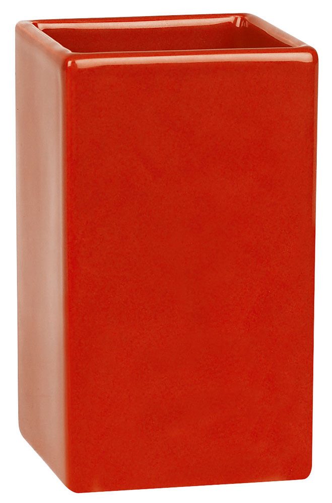 spirella Badaccessoire-Set Spirella Zahnputzbecher Quadro Rot