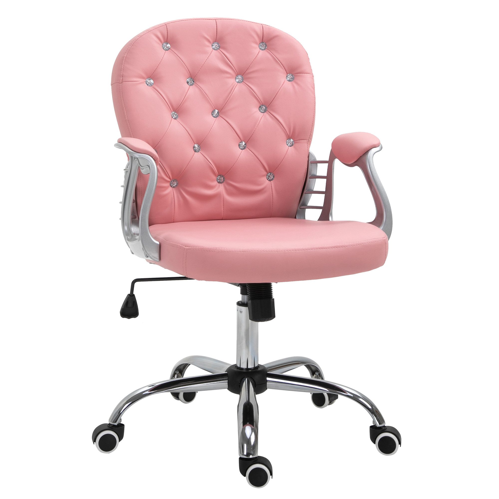 Bürostuhl Ergonomisch mit Armlehne, Höhenverstellbar, Rosa