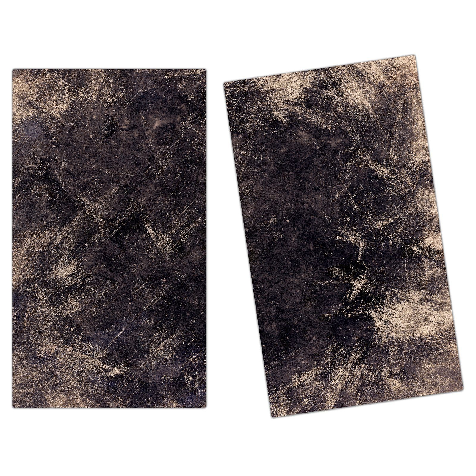 Grunge Herdabdeckplatte Primedeco Papierhintergrund, aus (2 Glas, Herd-Abdeckplatte Spritzschutz tlg) Glas