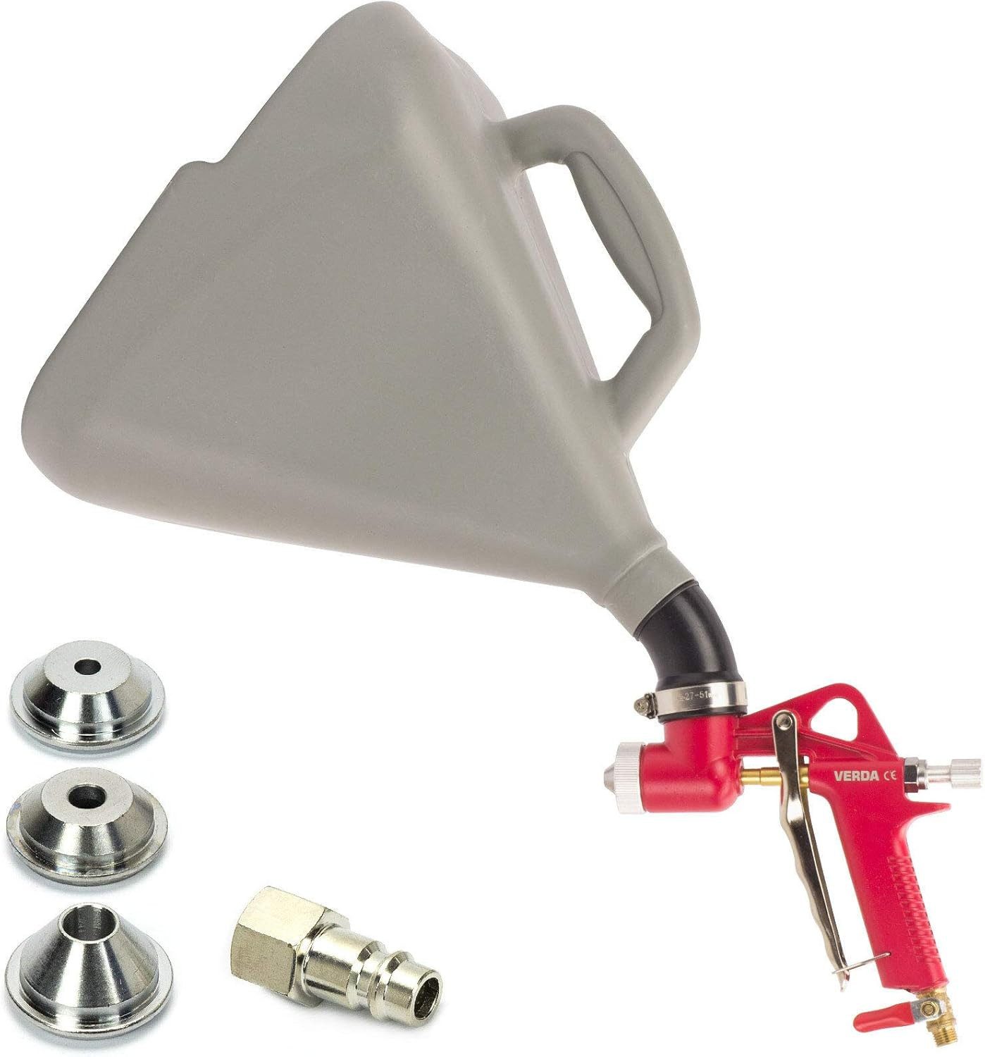 Mar-Pol Lackierpistole Trichterpistole 7,5L Düsen: 4,6,8mm + Gelenk Schnellkupplung 1/4", 6-tlg.