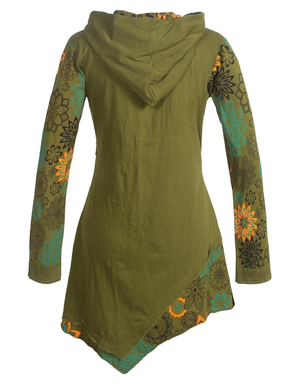 Vishes Jerseykleid Asymmetrisches Langarm Blumen-Kleid mit günstig online kaufen
