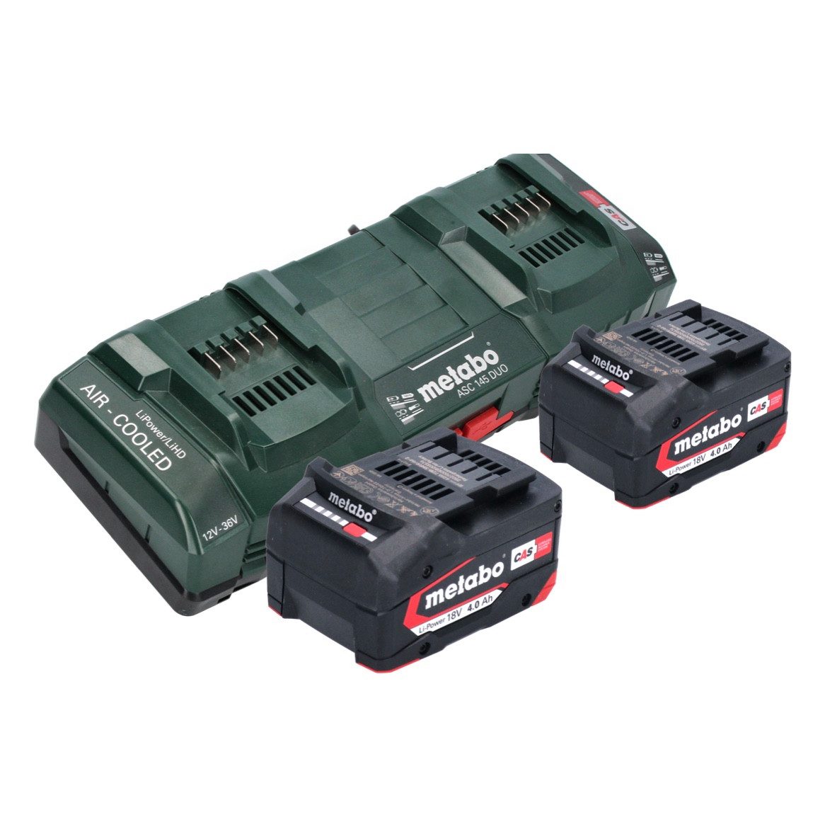 metabo Basis Set 2x Li-Power Akkupack 18 V 4,0 Ah CAS Li-Ion Akku Akkupacks