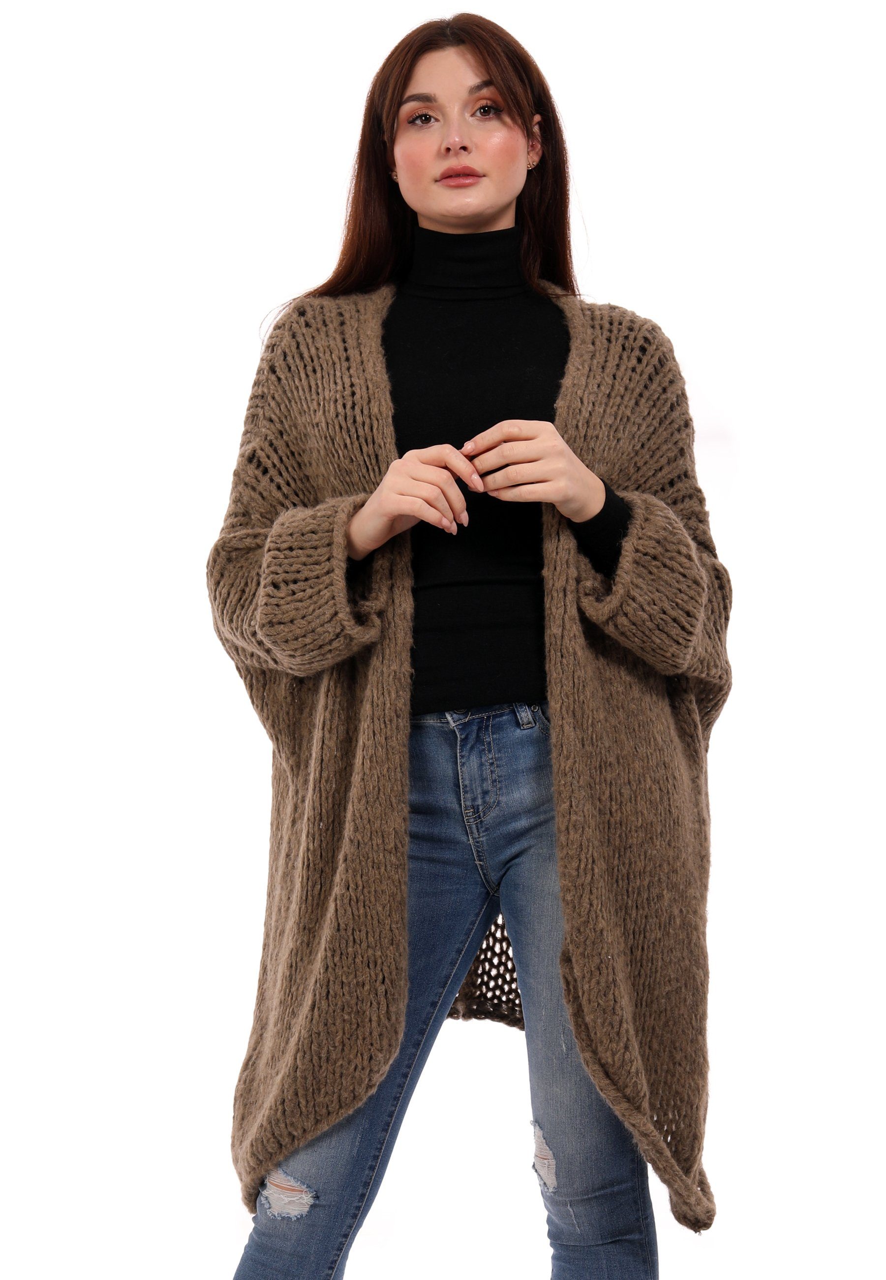 YC Fashion & Style Cardigan »Oversize Cardigan Strickjacke Casual  verschlusslos Grobstrick Jacke One Size« (1-tlg., 1 -tlg) lange Ärmel  online kaufen | OTTO