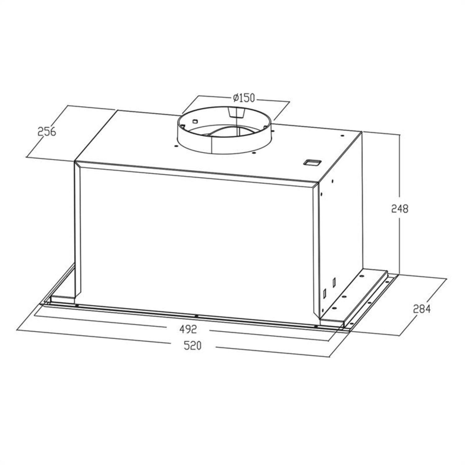 Klarstein Deckenhaube Simplica Simplica, Dunstabzugshaube Einbau 52cm Abluft: 400 m³/h LED Edelstahl