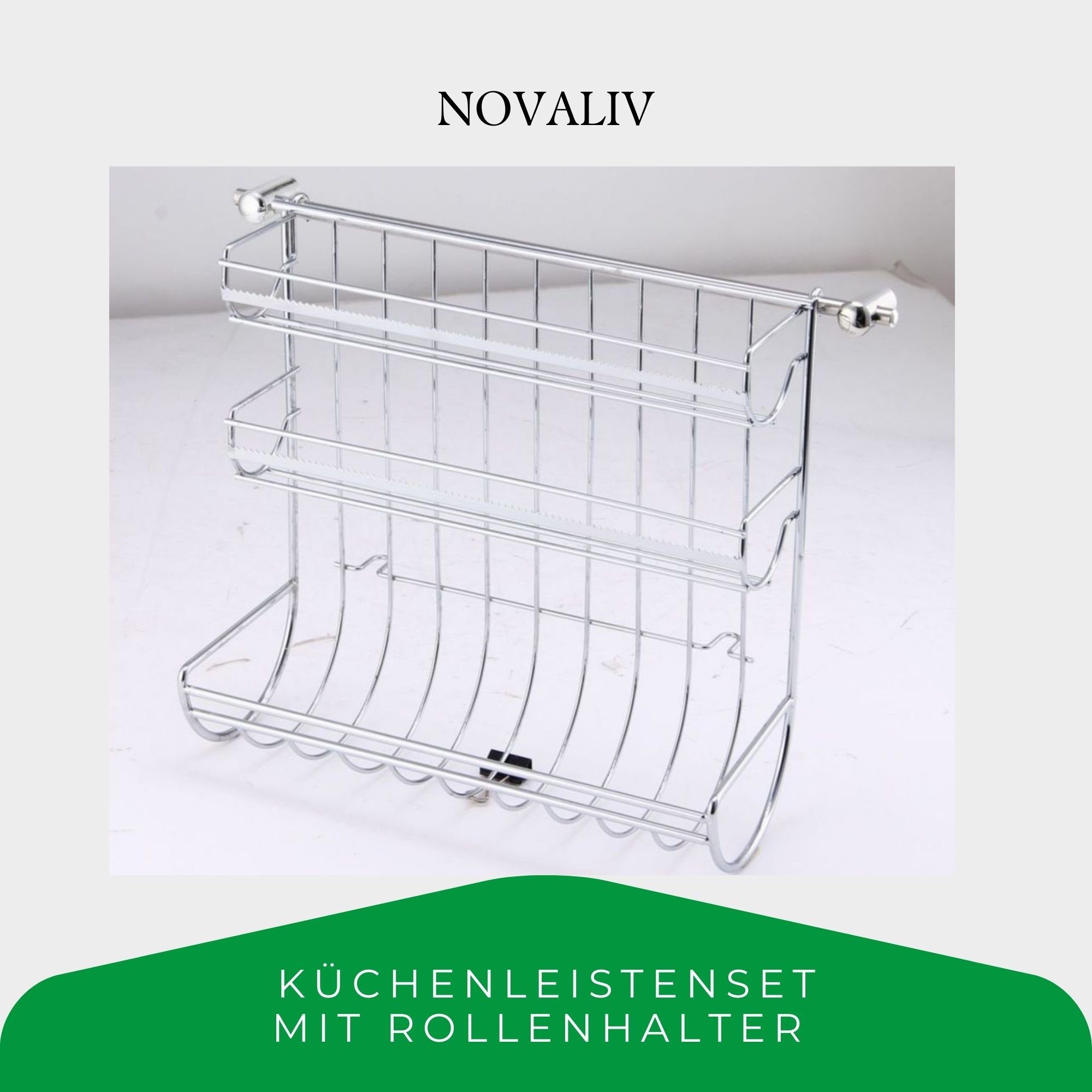 Wesco Relingsystem Rollenhalter 1 Fach – Matt-Chrom, Für Küchenreling 16 Mm