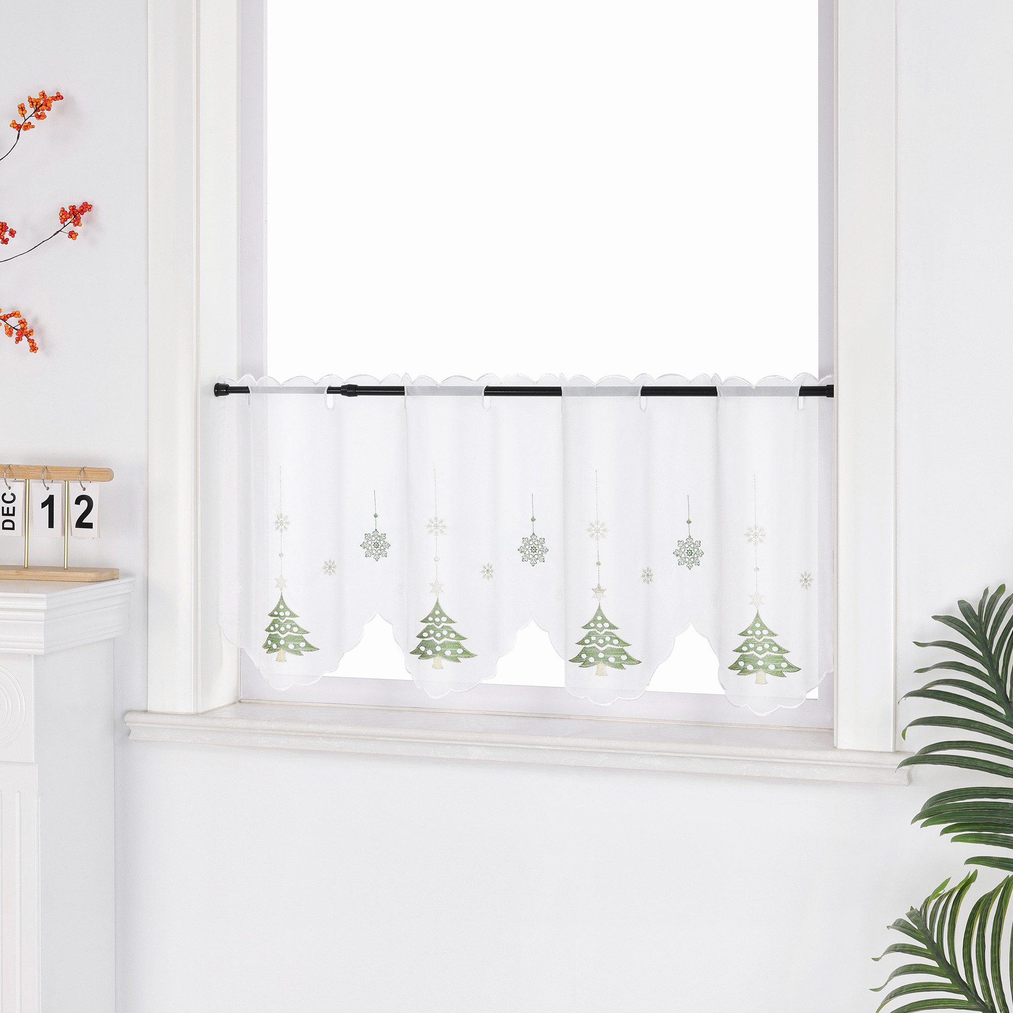 Joyswahl Scheibengardine Weihnachtsdekoration (1 St), Stangendurchzug, tran günstig online kaufen
