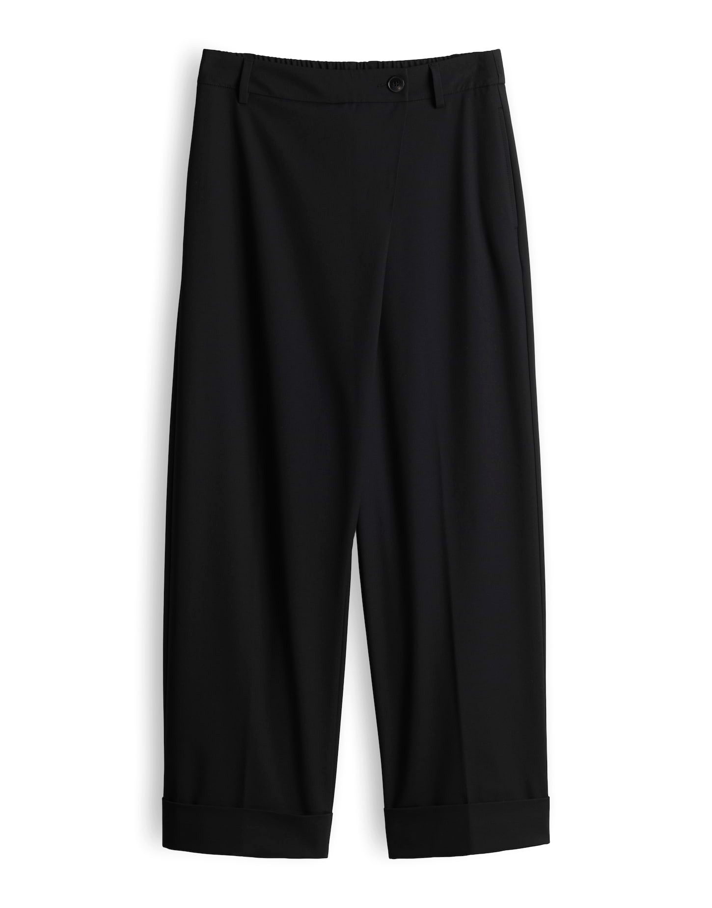 Stoffhose mit Aufschlag und elastischem Bund