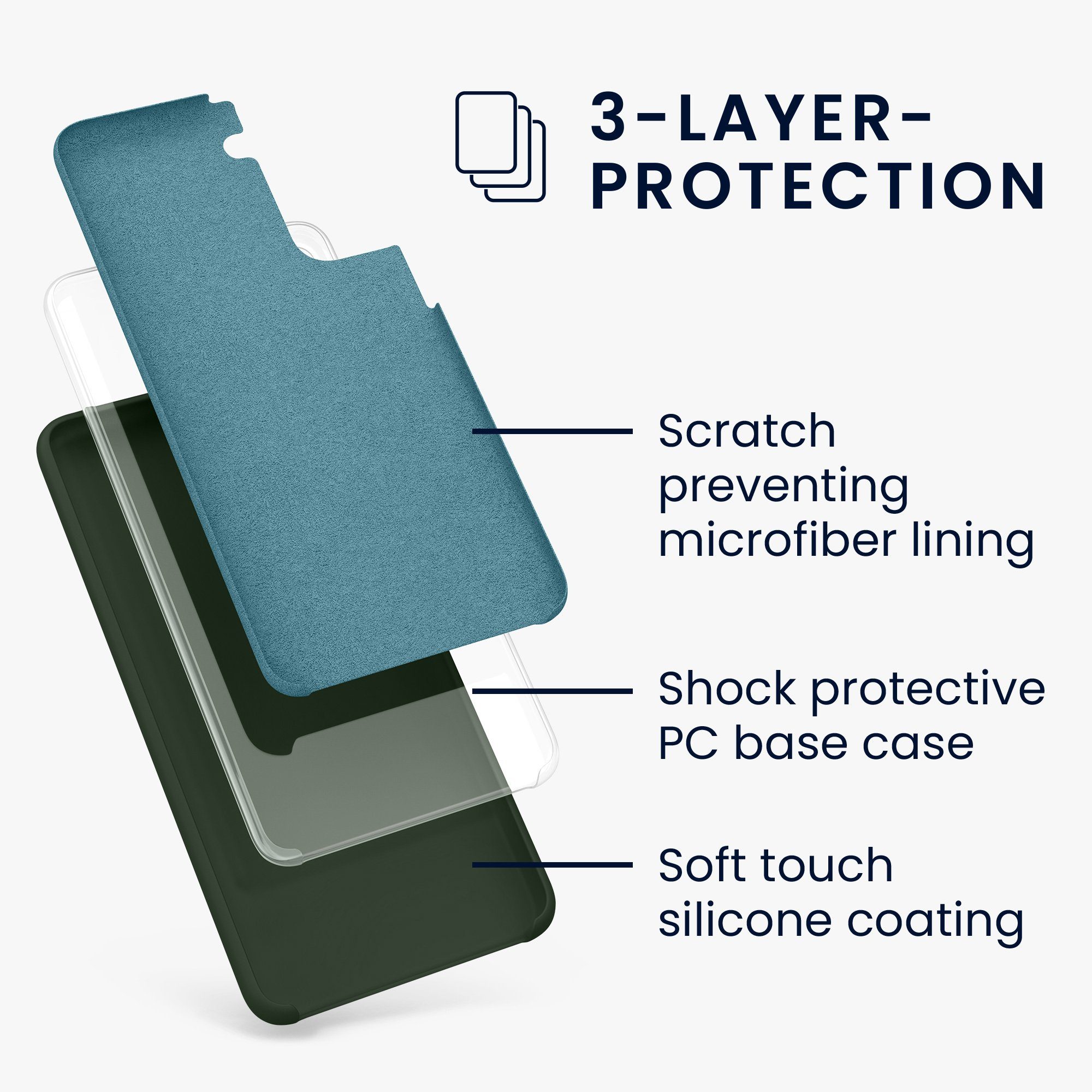 kwmobile Handyhülle Handyhülle für Samsung Galaxy S21 Hülle, Weiches Handy Silikon Case - Schutzhülle Cover