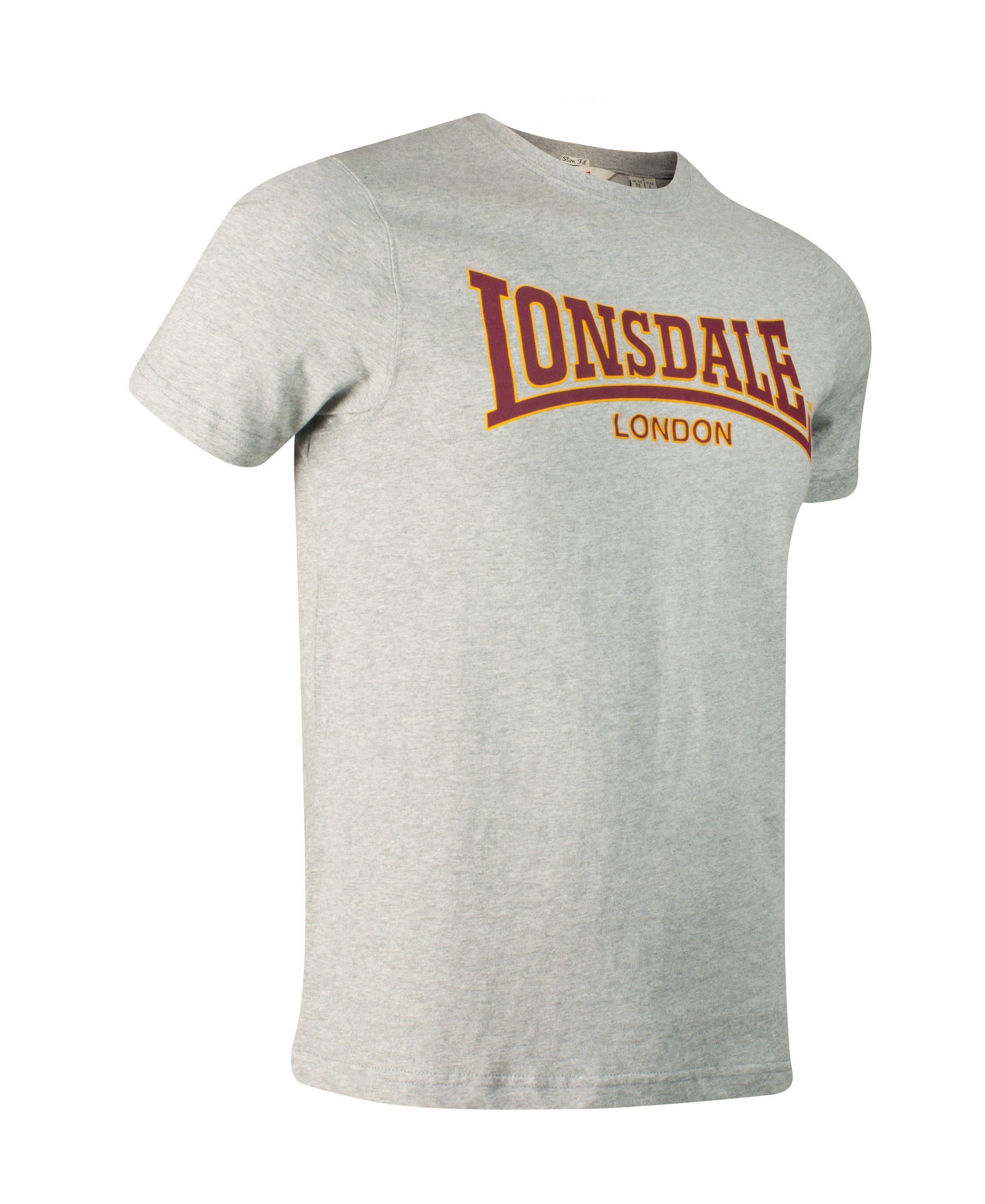 Lonsdale T-Shirt T-Shirt Lonsdale Men Slim Fit Classic (1-tlg) grau