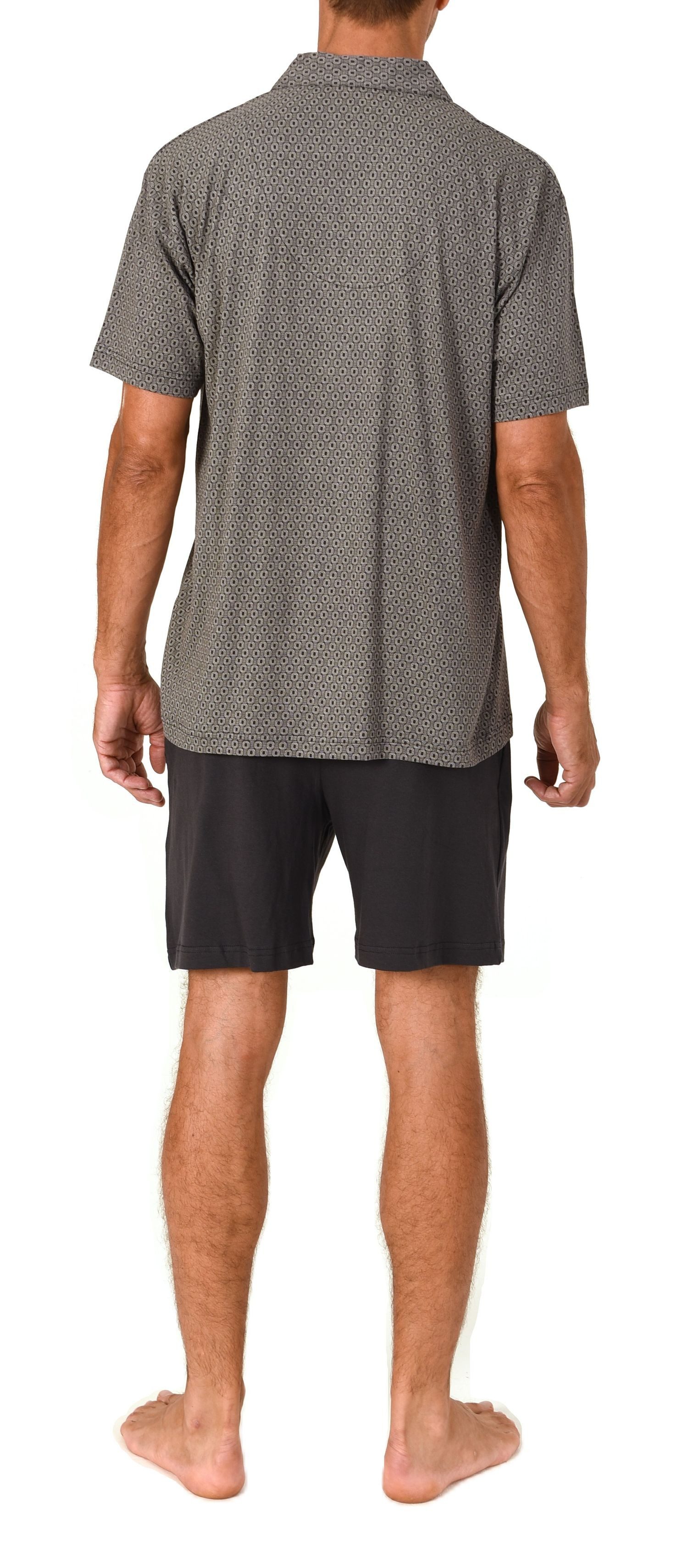 Normann Pyjama Herren kurzarm Schlafanzug Shorty Pyjama zum durchknöpfen – Bild 5 von 5