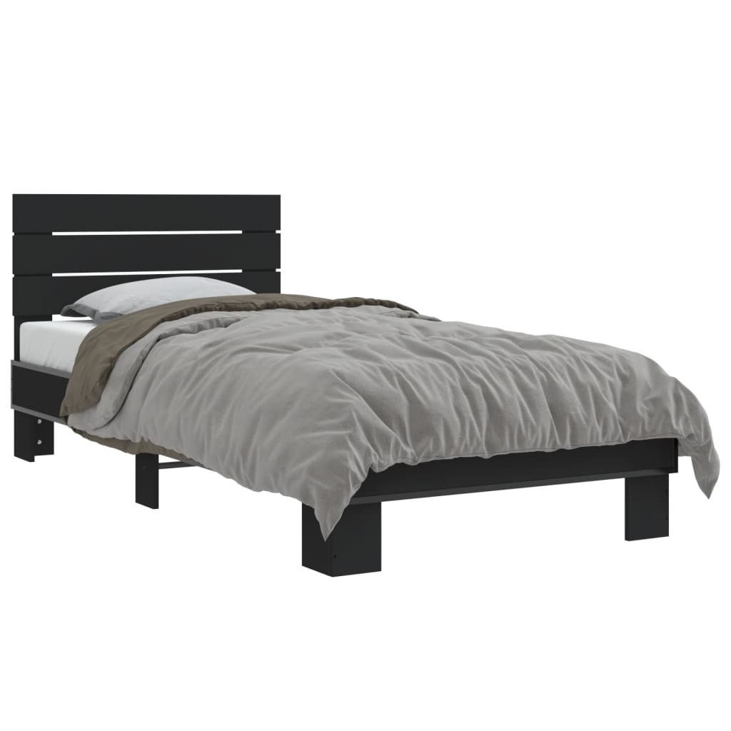 vidaXL Bett Bettgestell Schwarz 100x200 cm günstig online kaufen