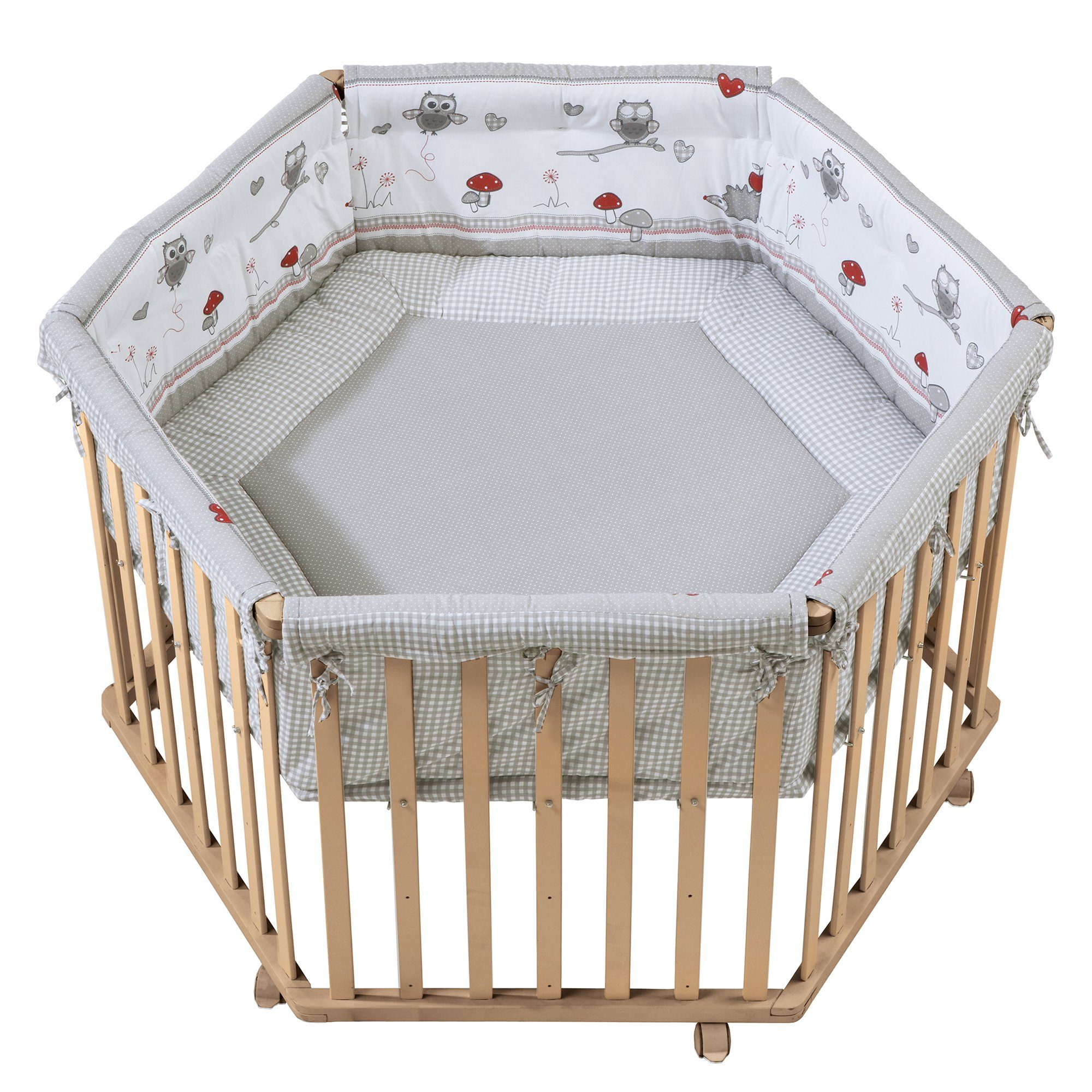 roba® Laufgitter 6-eckig, Laufstall inkl. Schutzeinlage und Rollen günstig online kaufen