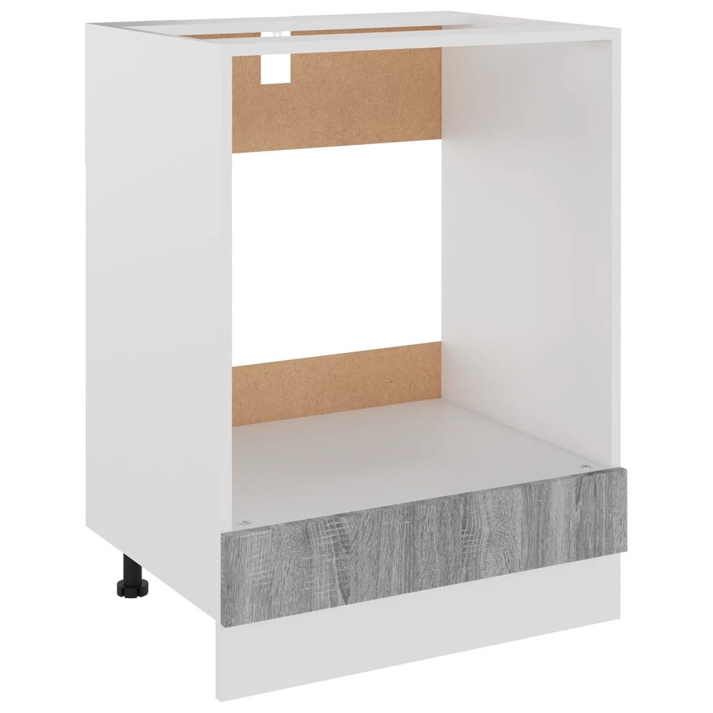 vidaXL Unterschrank Herdumbauschrank Grau Sonoma 60x46x81,5 cm Holzwerkstoff