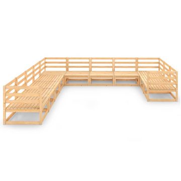 vidaXL Gartenlounge-Set 11-tlg. Garten-Lounge-Set Massivholz Kiefer, (1-tlg)