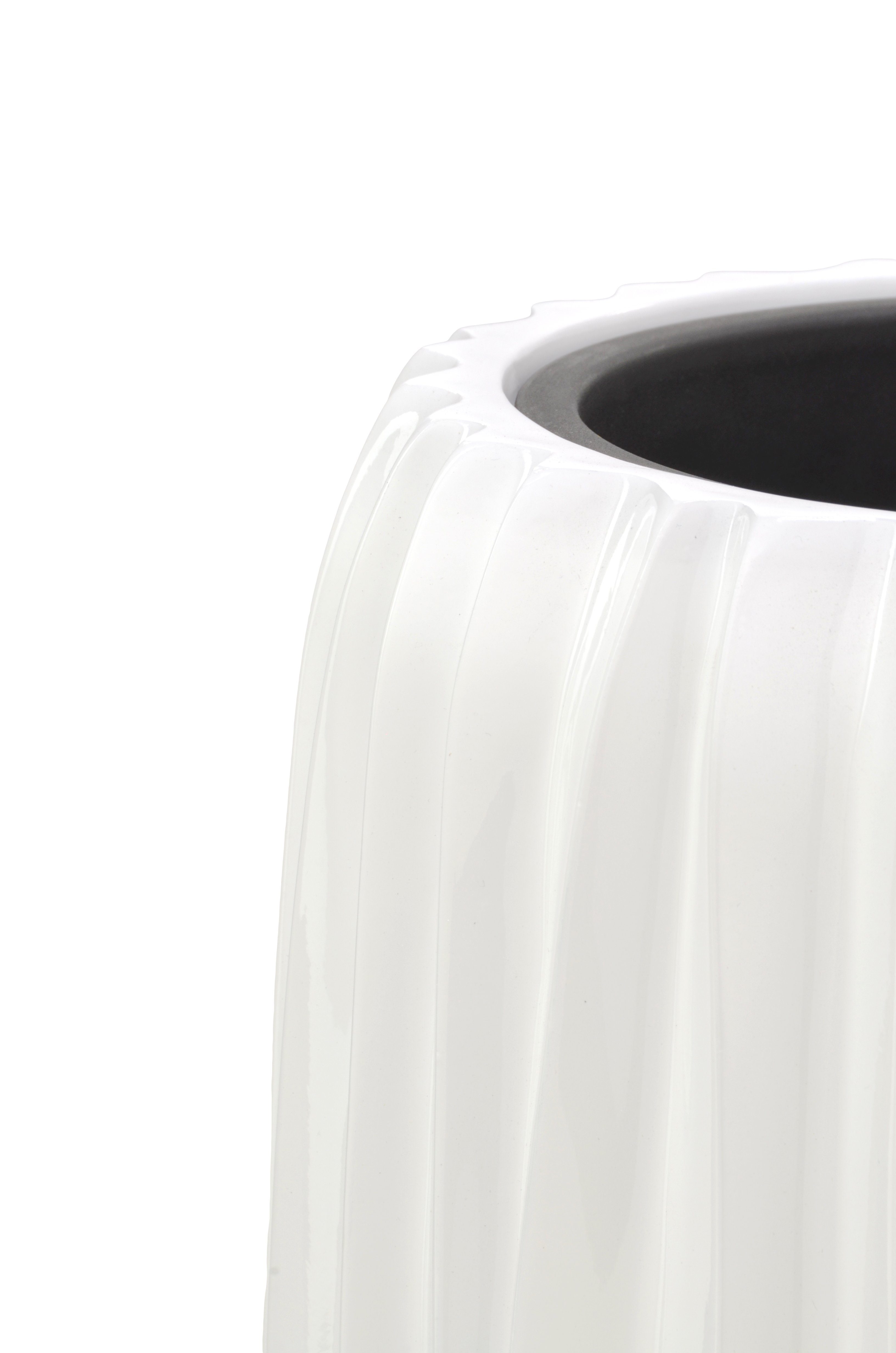 Flingora Bodenvase Minga, mit Einsatz - Fiberglas - Indoor & Outdoor - Weiß - Höhe 97 cm