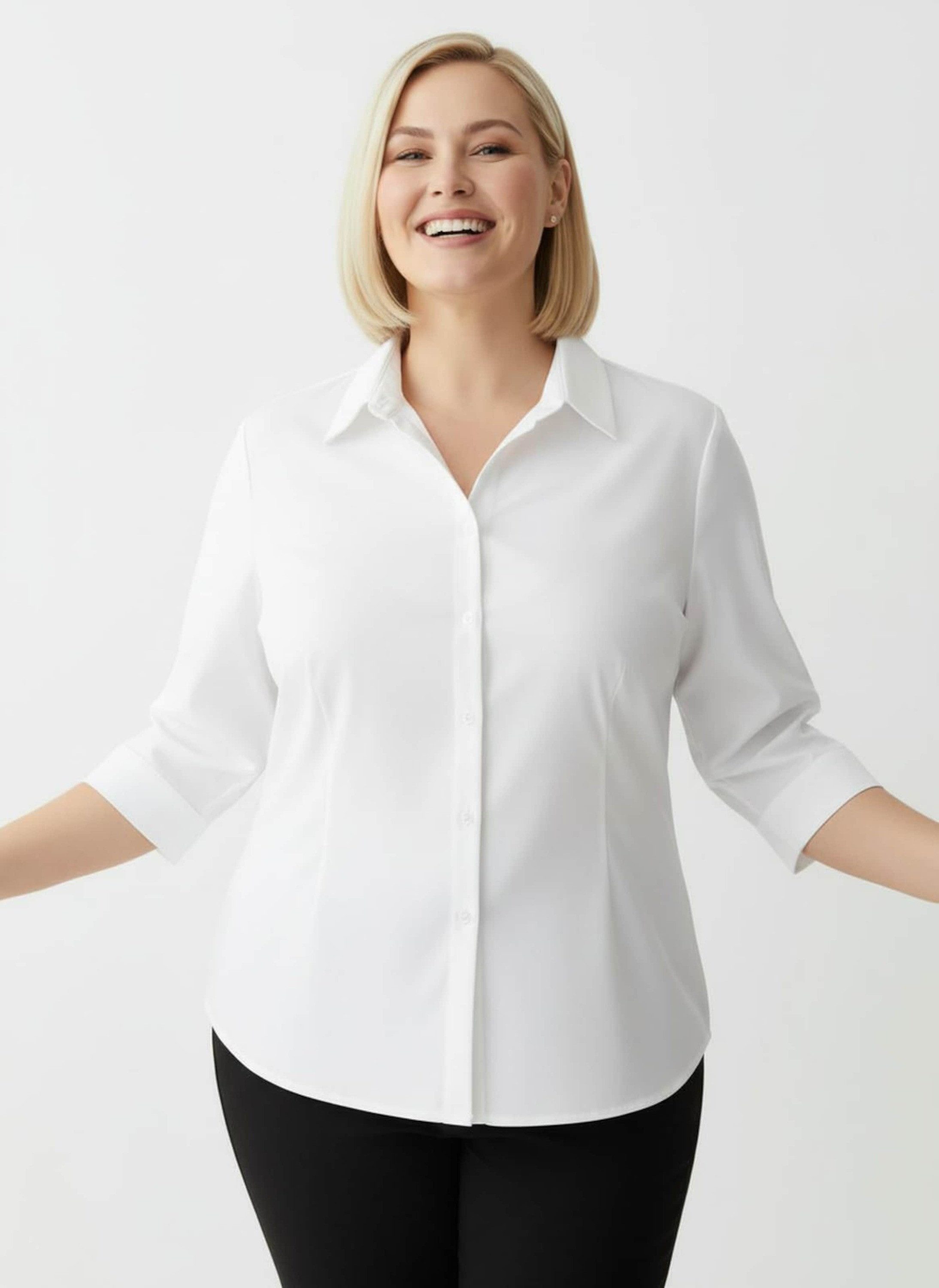 Sieh an! Klassische Bluse Bluse 3/4-Arm