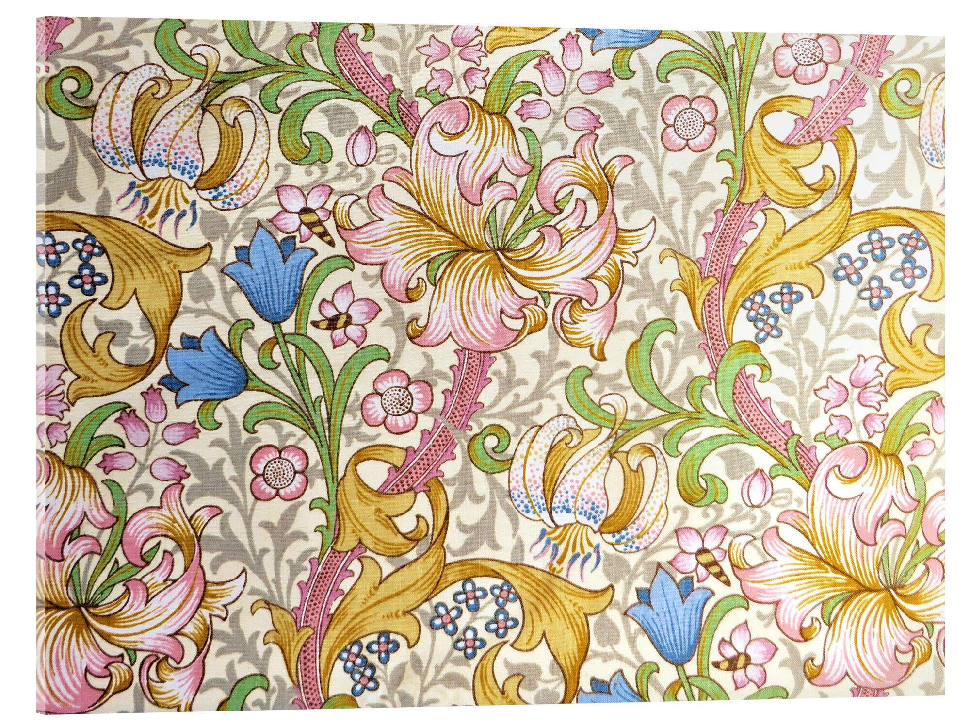 Posterlounge Acrylglasbild William Morris, Goldene Lilie II, Orientalisches Flair Grafikdesign