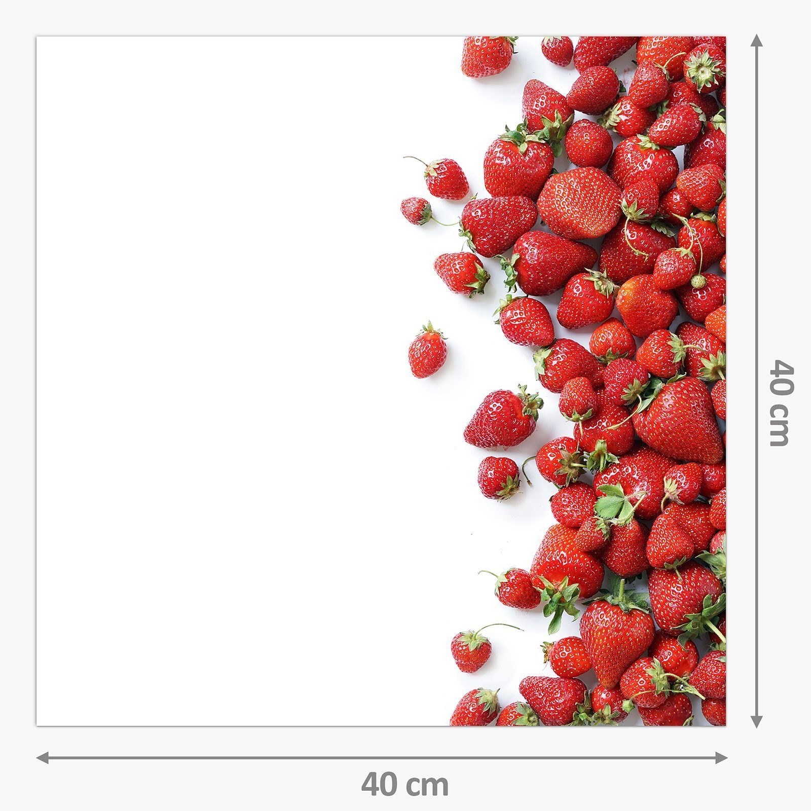 mit Küchenrückwand Glas Primedeco Küchenrückwand Erdbeeren Frische Spritzschutz Rand am Motiv