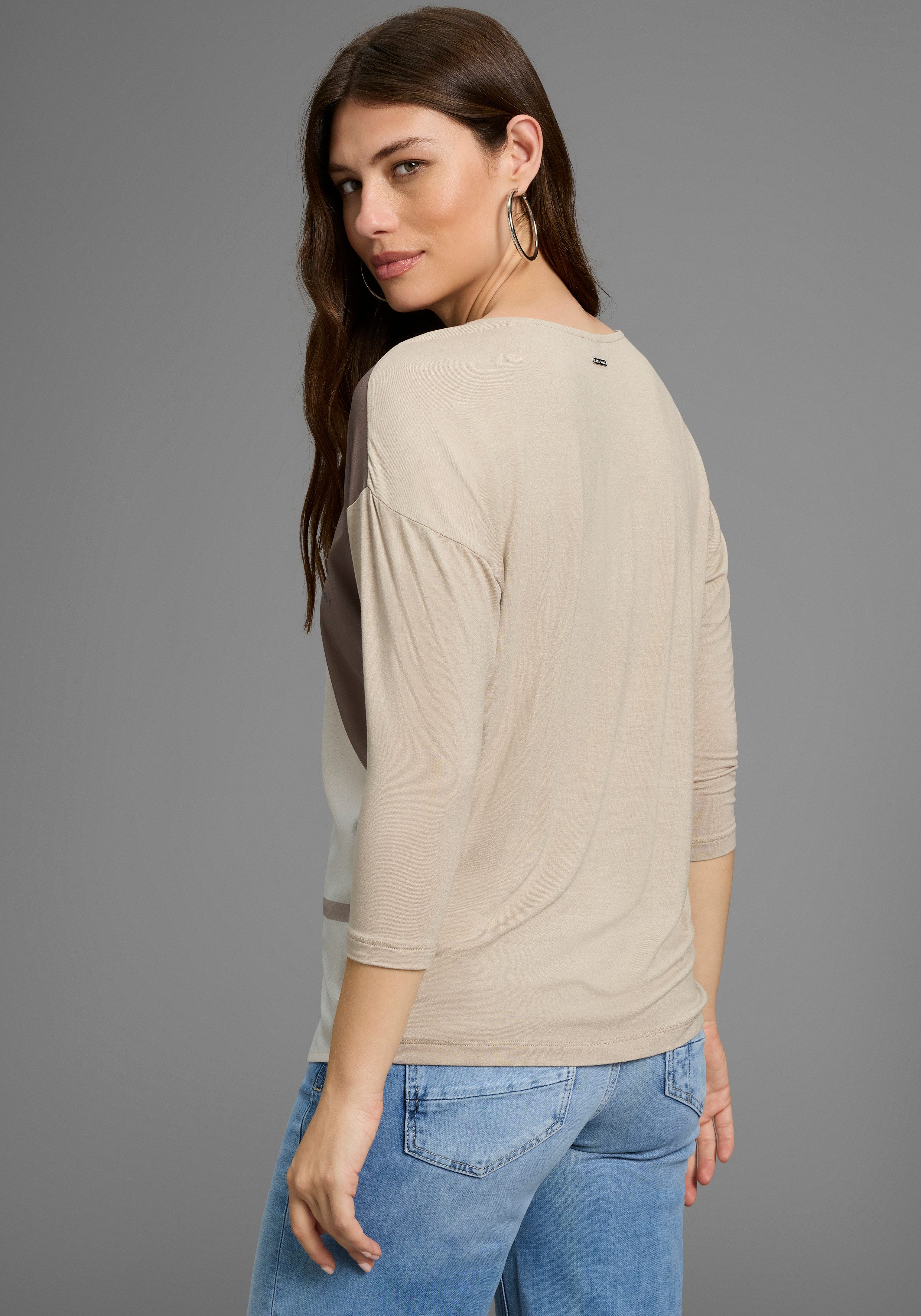 Laura Scott Shirtbluse im Materialmix mit Folienprint günstig online kaufen