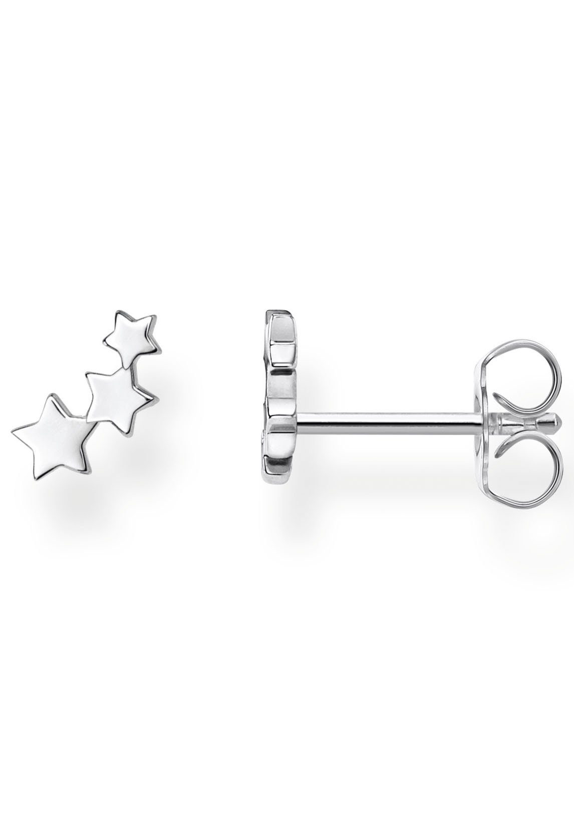 THOMAS SABO Single-Ohrstecker Sterne gold, Sterne silber, H2142-001-21, H2142-413-39 silberfarben