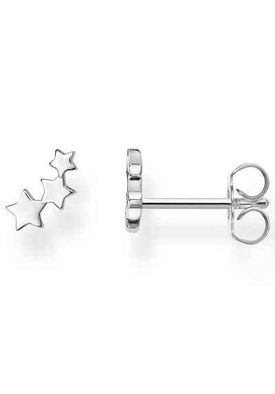 THOMAS SABO Single-Ohrstecker Sterne gold, Sterne silber, H2142-001-21, H2142-413-39