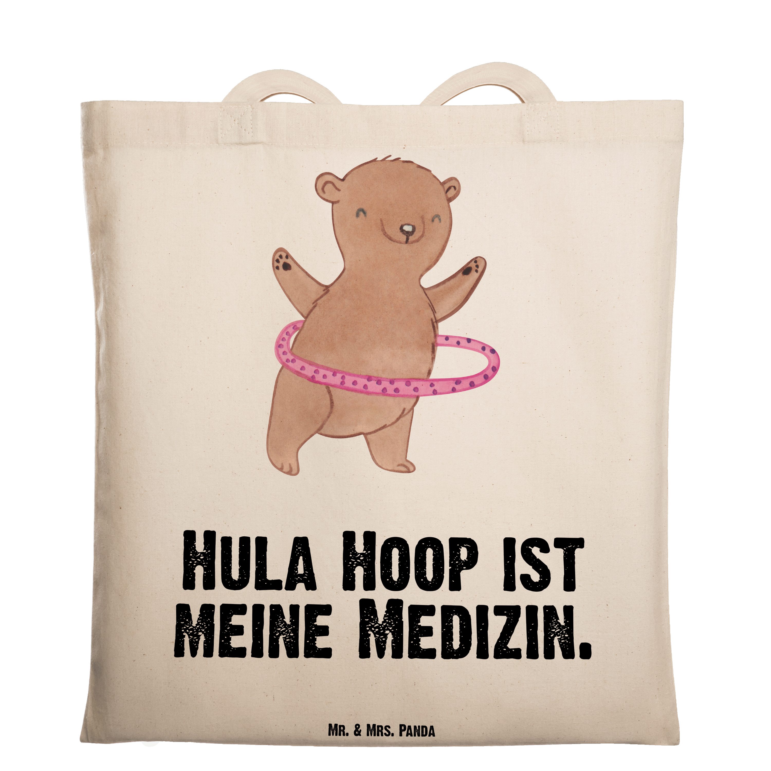 Mr. & Mrs. Panda Tragetasche Bär Hula Hoop Medizin - Transparent - Geschenk, Einkaufstasche, Sport (1-tlg)