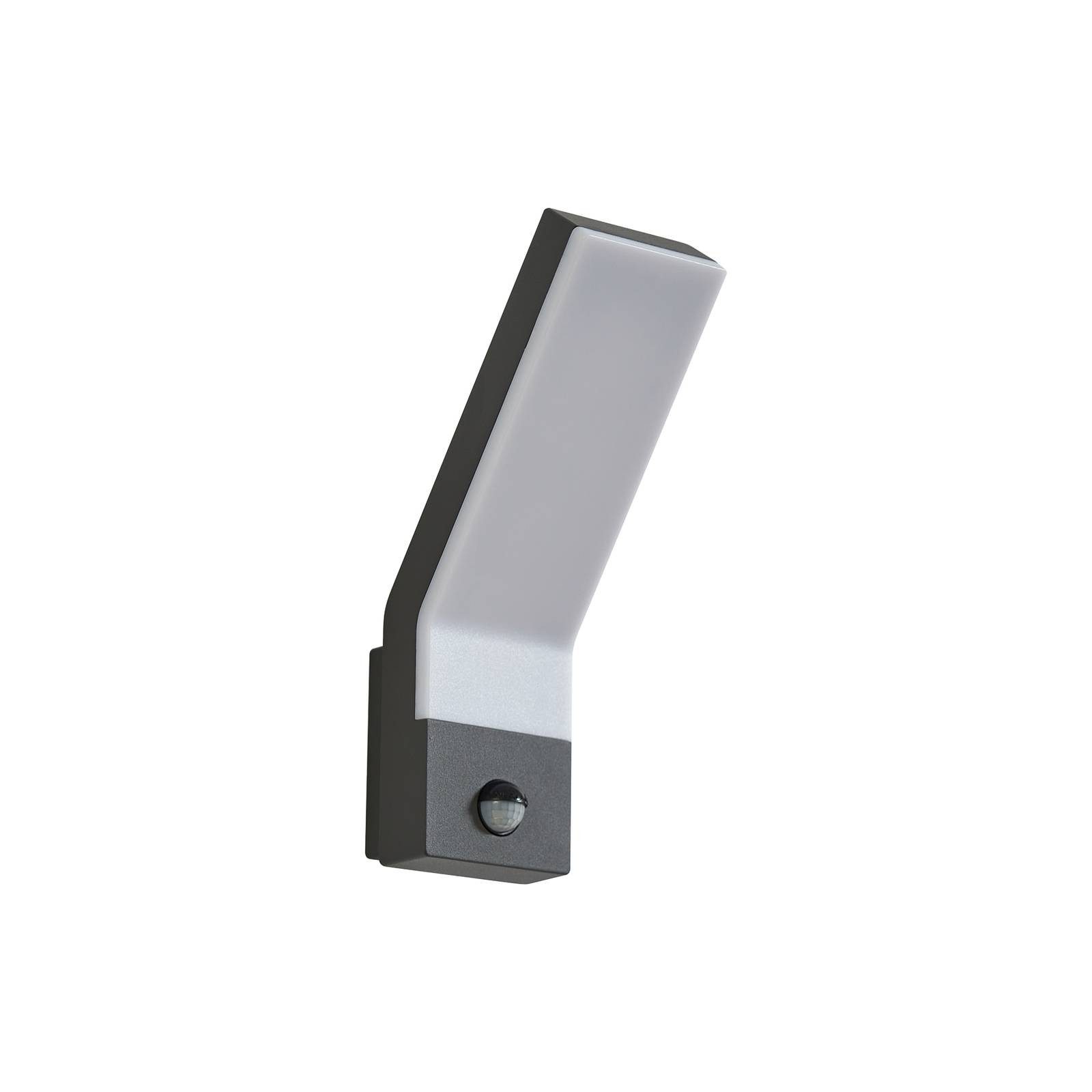 Lindby Außen-Wandleuchte Korvik, LED, Metall, Schwarz warmweiß IP54mit Bewegungsmelder, LED 10 W gesamt, warmweiß